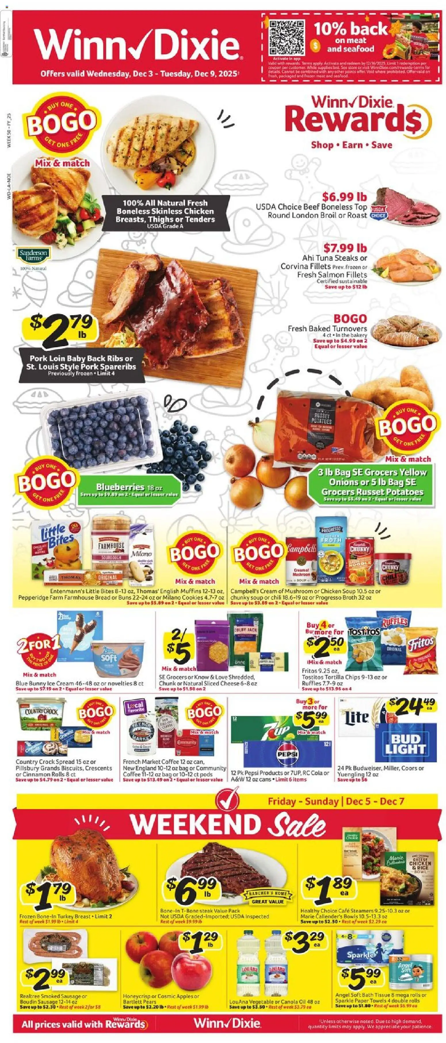Winn Dixie Weekly Circular - LA - page 1- valid from 12/03/2025