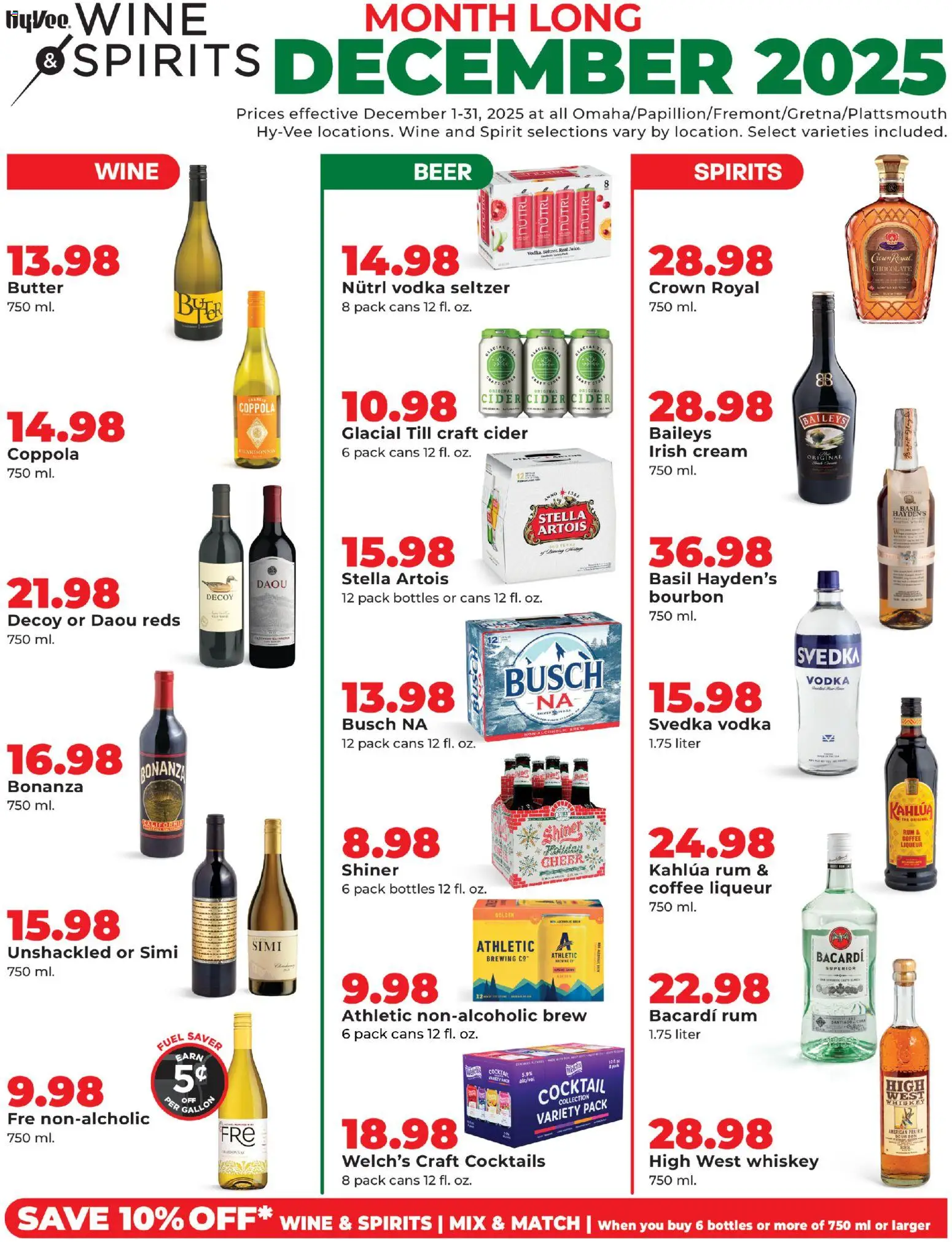 HyVee Wine & Spirits Monthlong - page 1- valid from 12/01/2025