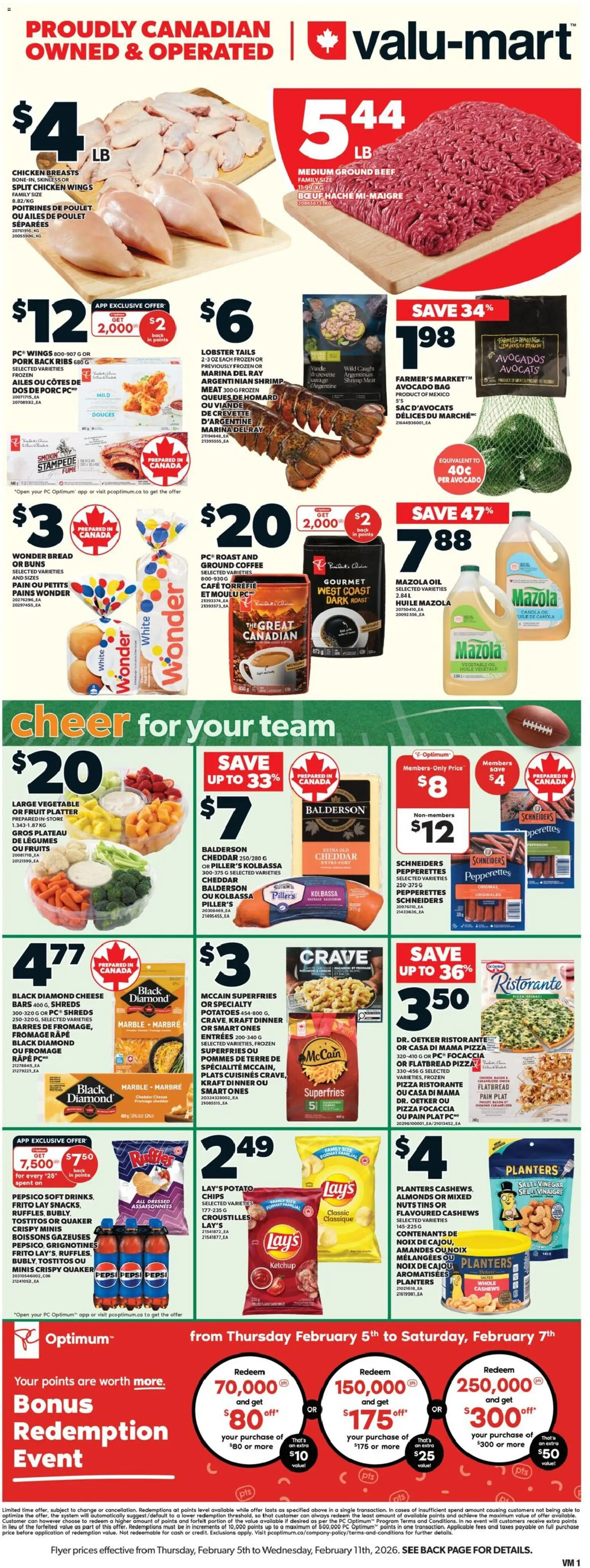 Valu Mart weekly flyer - page 1- valid from Feb 5, 2026