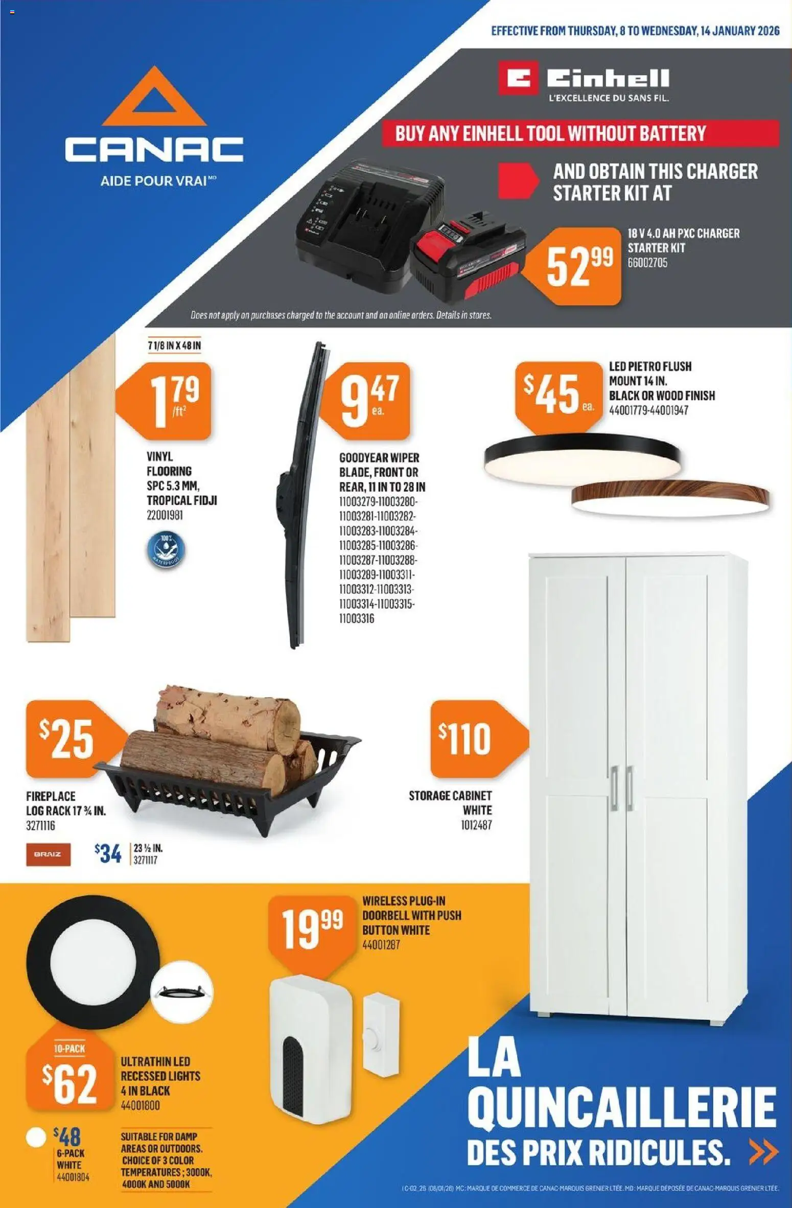 Canac weekly flyer - page 1- valid from Jan 8, 2026