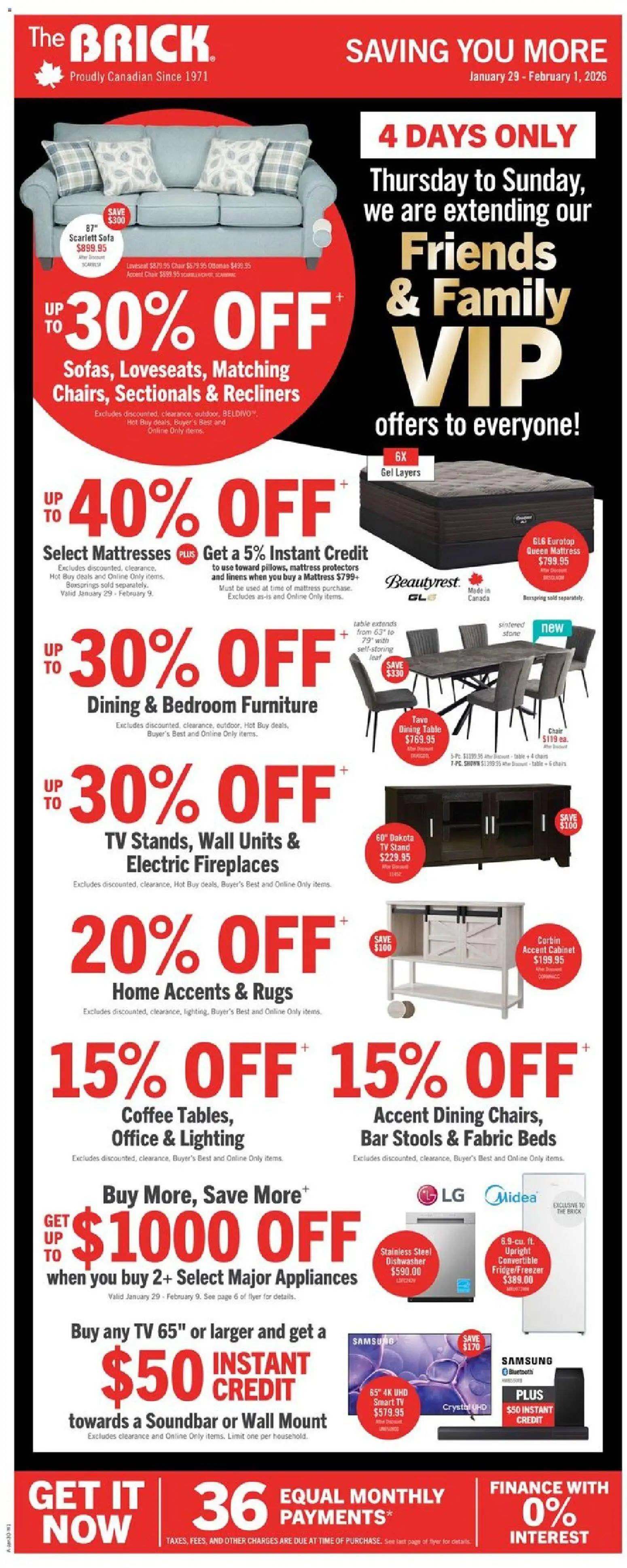The Brick weekly flyer / circulaire - page 1- valid from Jan 29, 2026