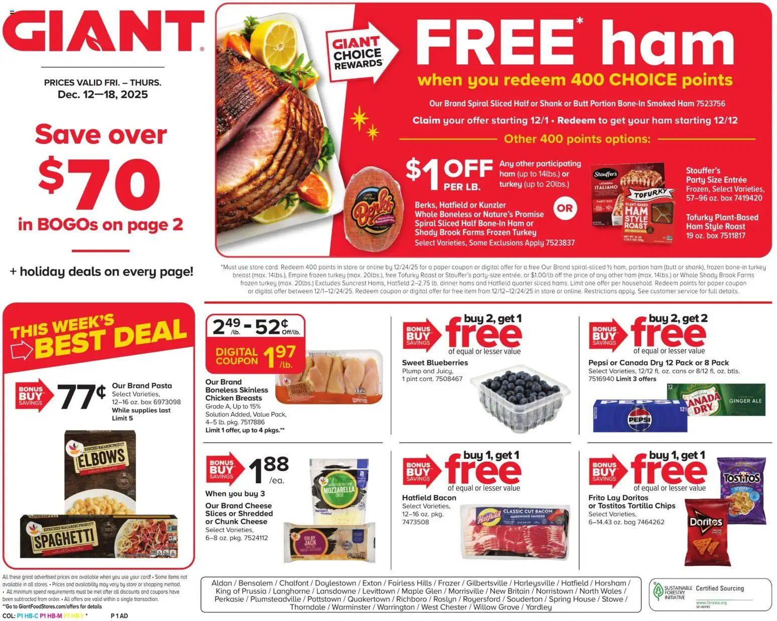 Giant Weekly Ad - page 1- valid from 12/12/2025