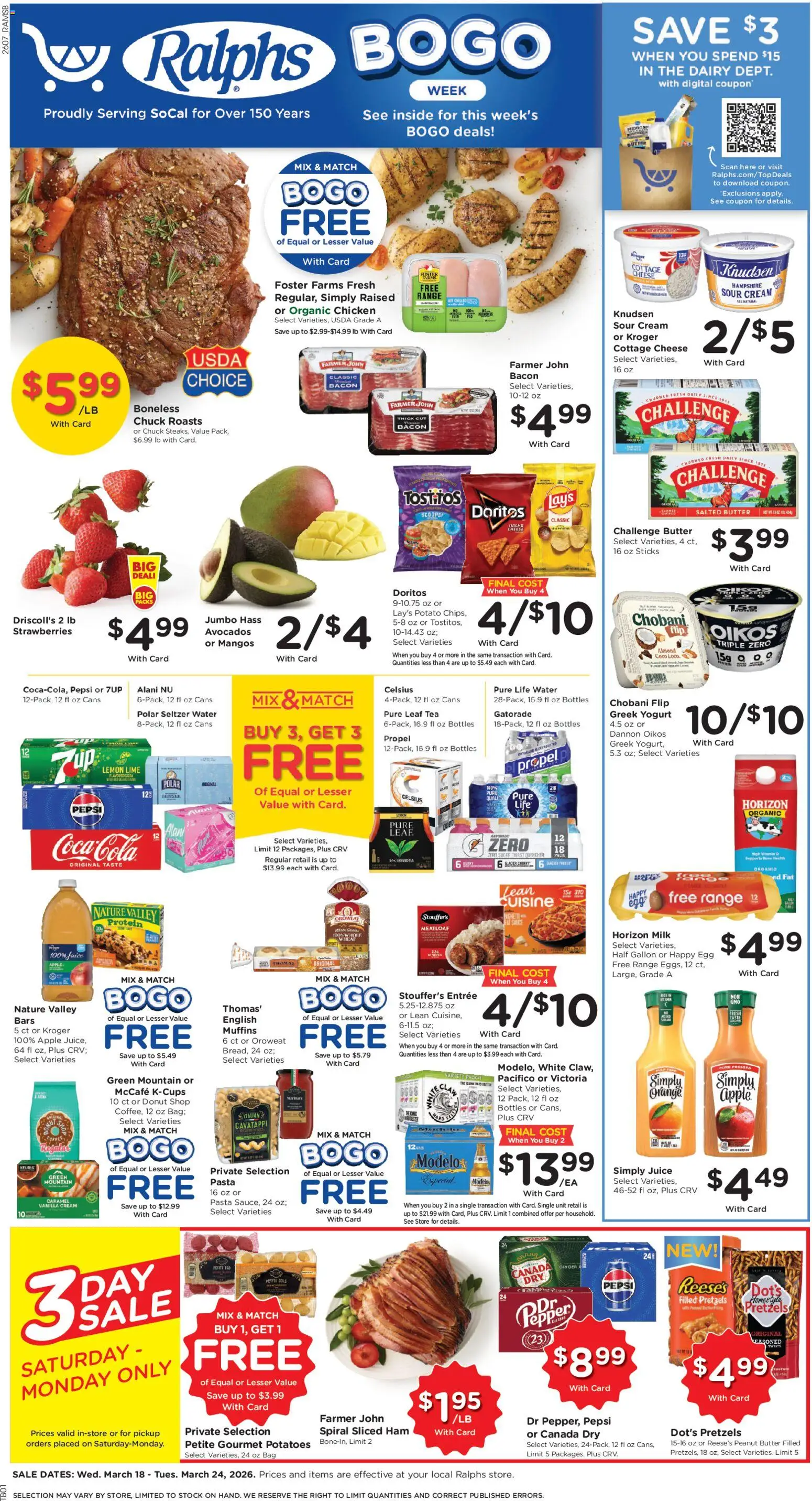Ralphs Weekly Ad - page 1- valid from 03/18/2026