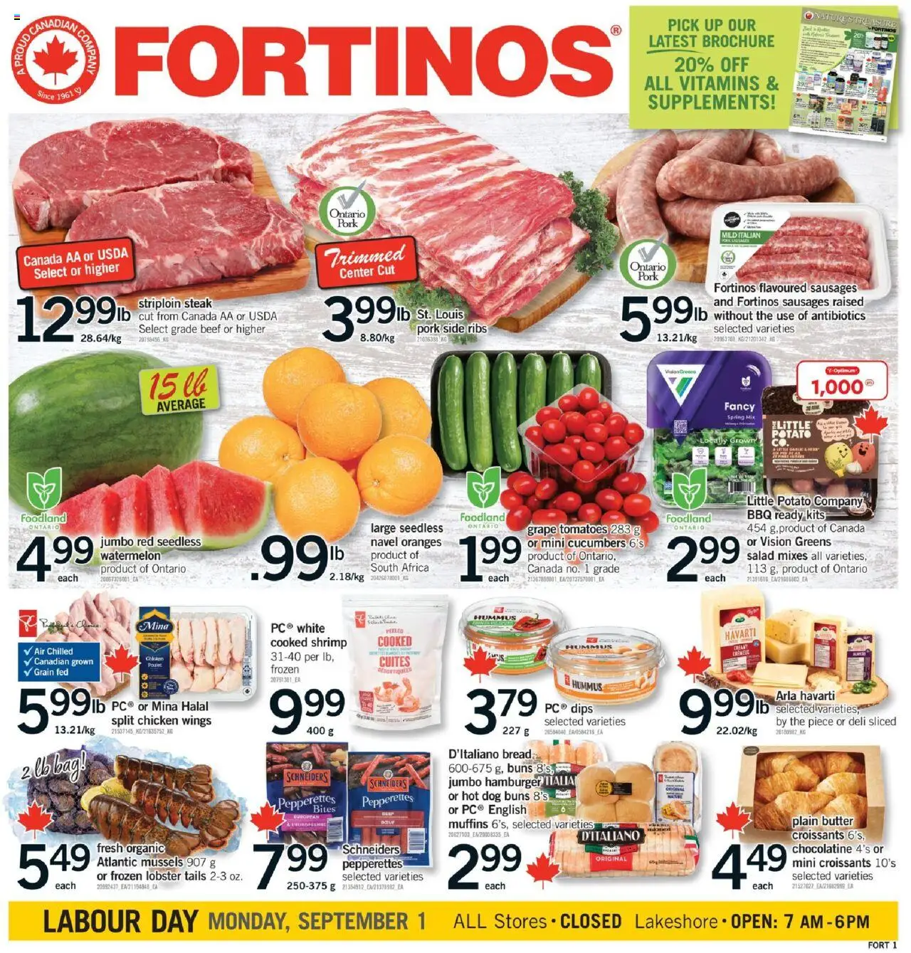 Fortinos weekly flyer / circulaire - page 1- valid from Aug 28, 2025