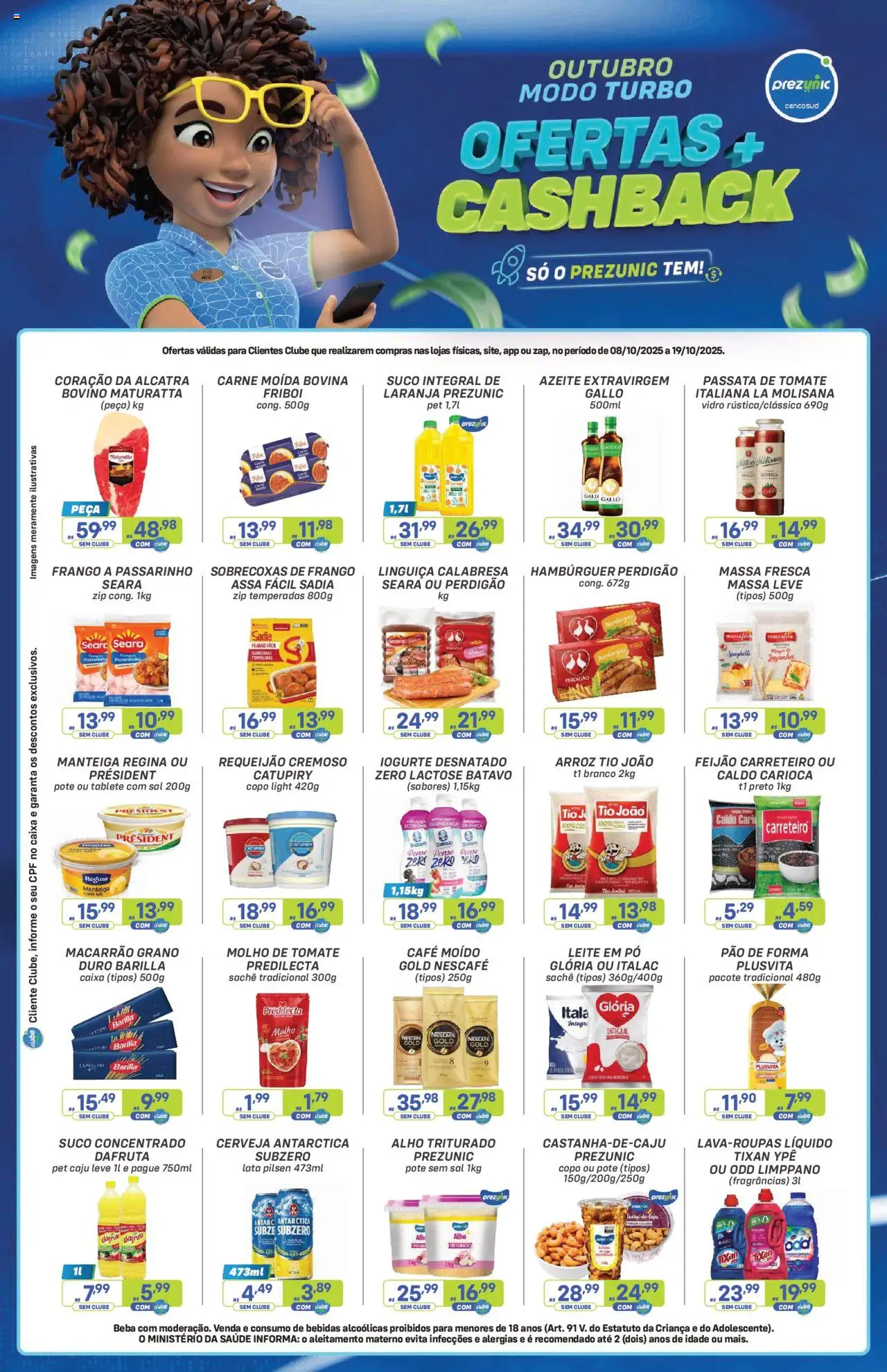 Encarte Cashback Prezunic - página 1- válido a partir de 08/10/2025
