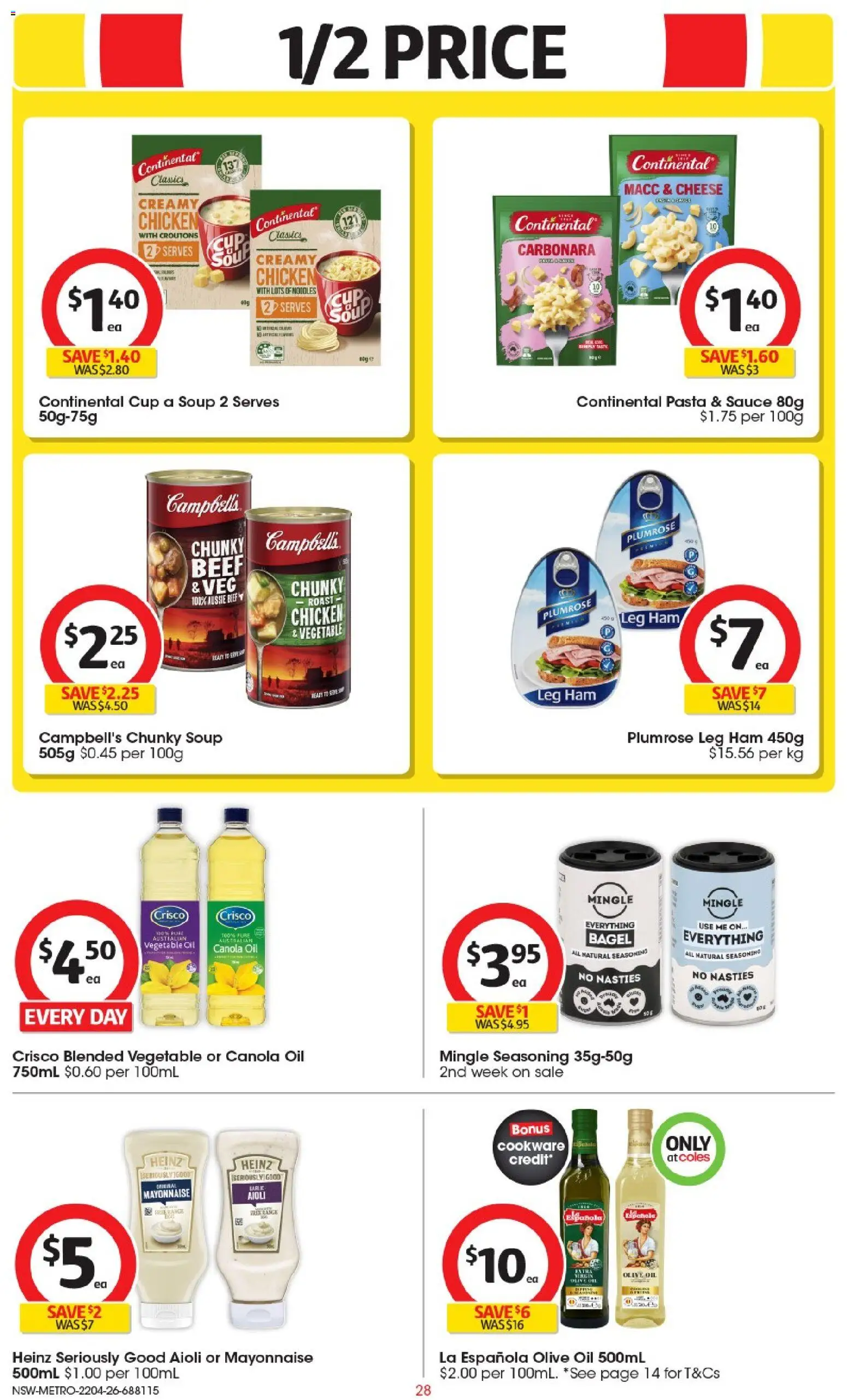 Coles catalogue  - page 28- valid from 22/04/2026