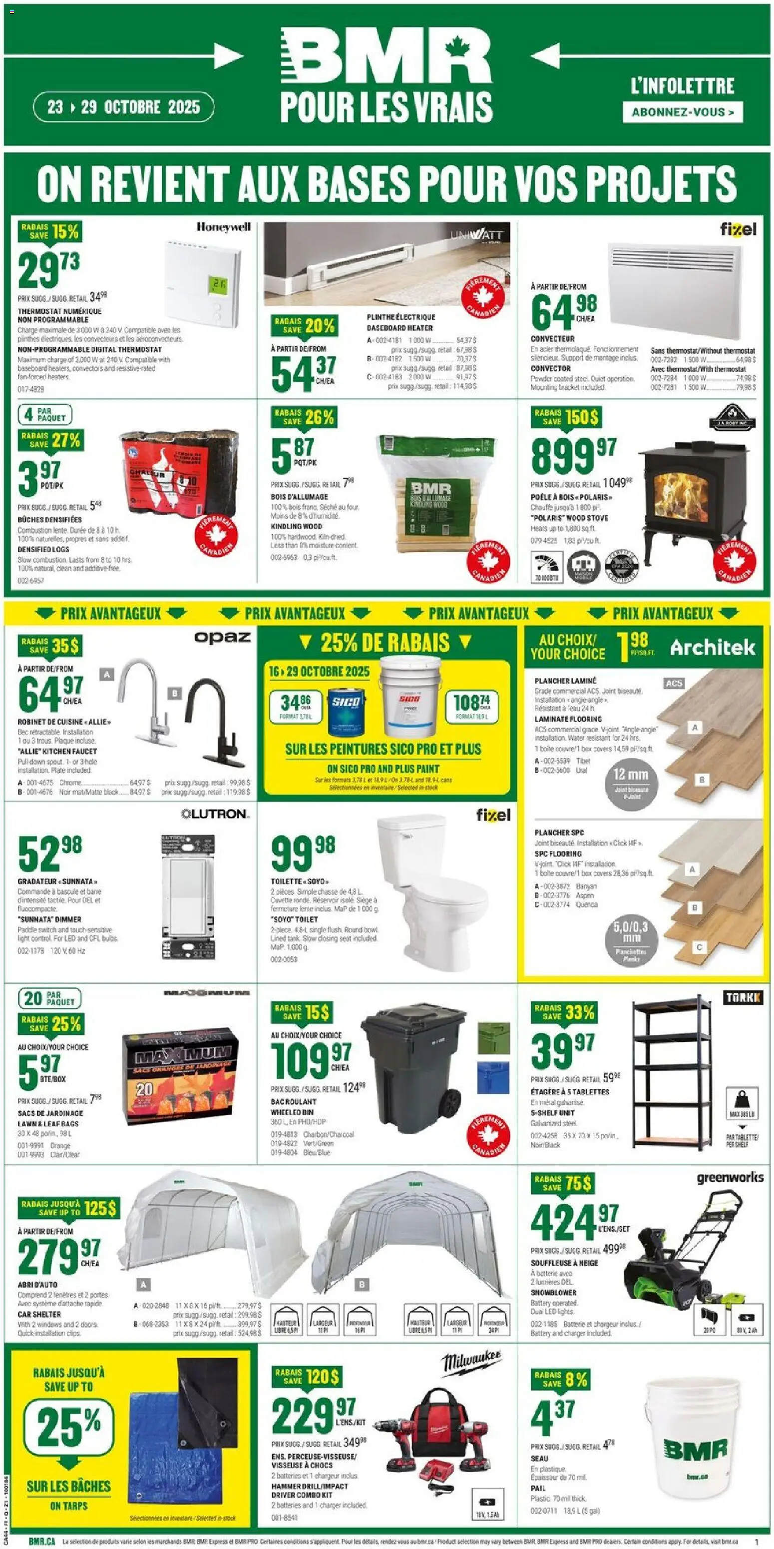 BMR weekly flyer / circulaire - page 1- valid from Oct 23, 2025