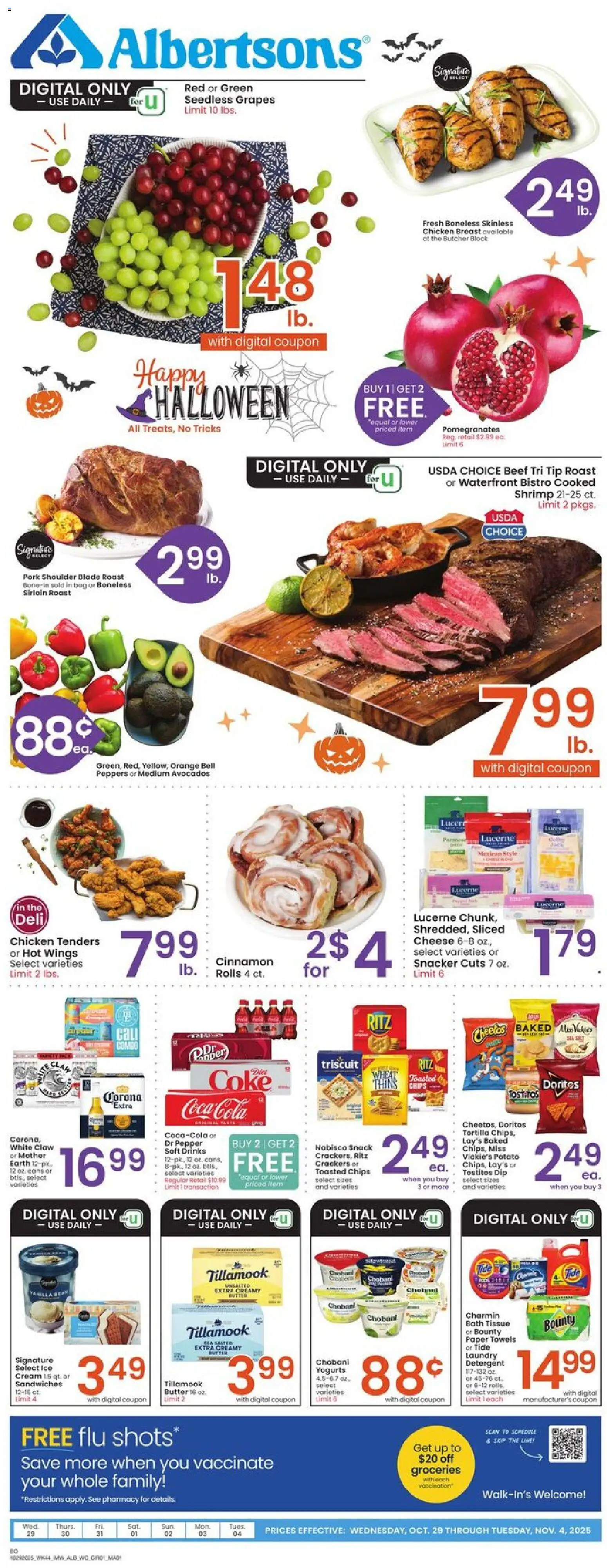 Albertsons Weekly Ad - page 1- valid from 10/29/2025