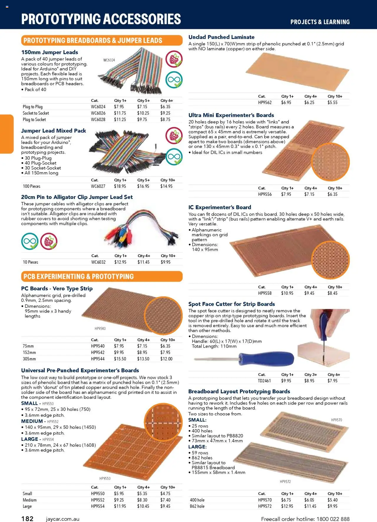 Jaycar Engineering & Scientific Catalogue 2025/2026  - page 182- valid from 09/07/2025