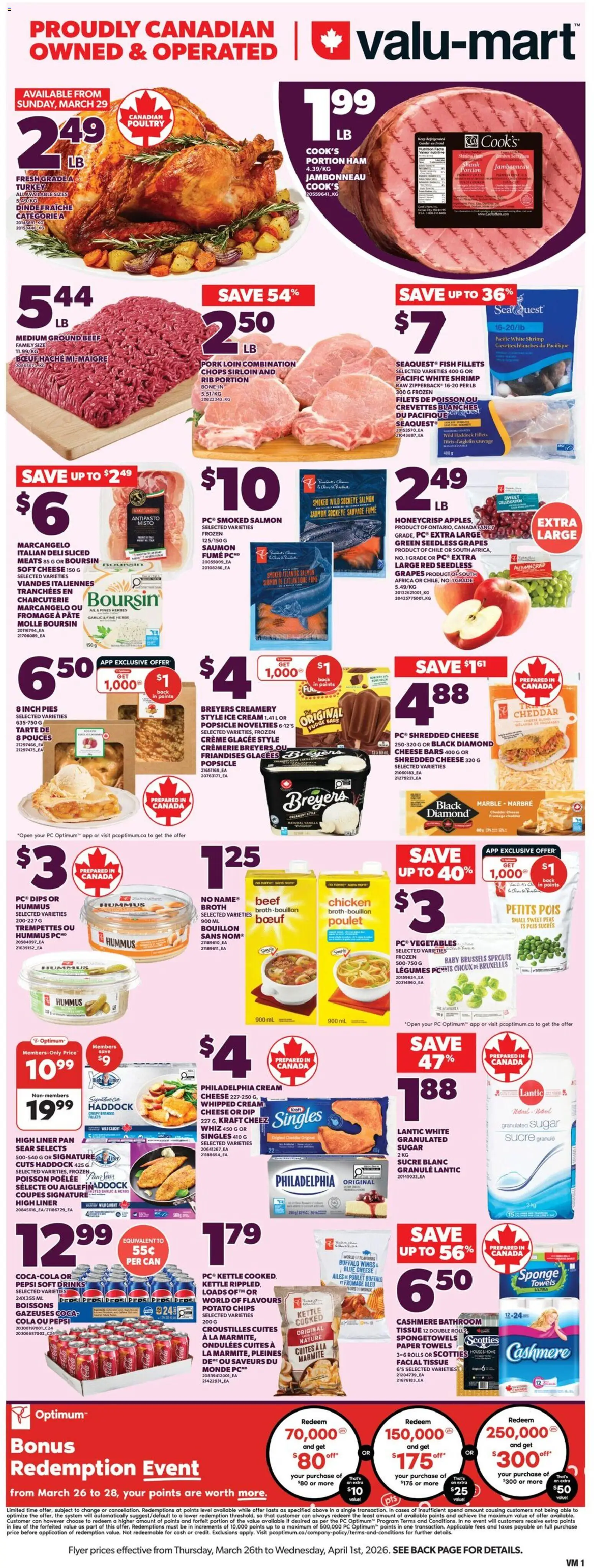 Valu Mart weekly flyer - page 1- valid from Mar 26, 2026