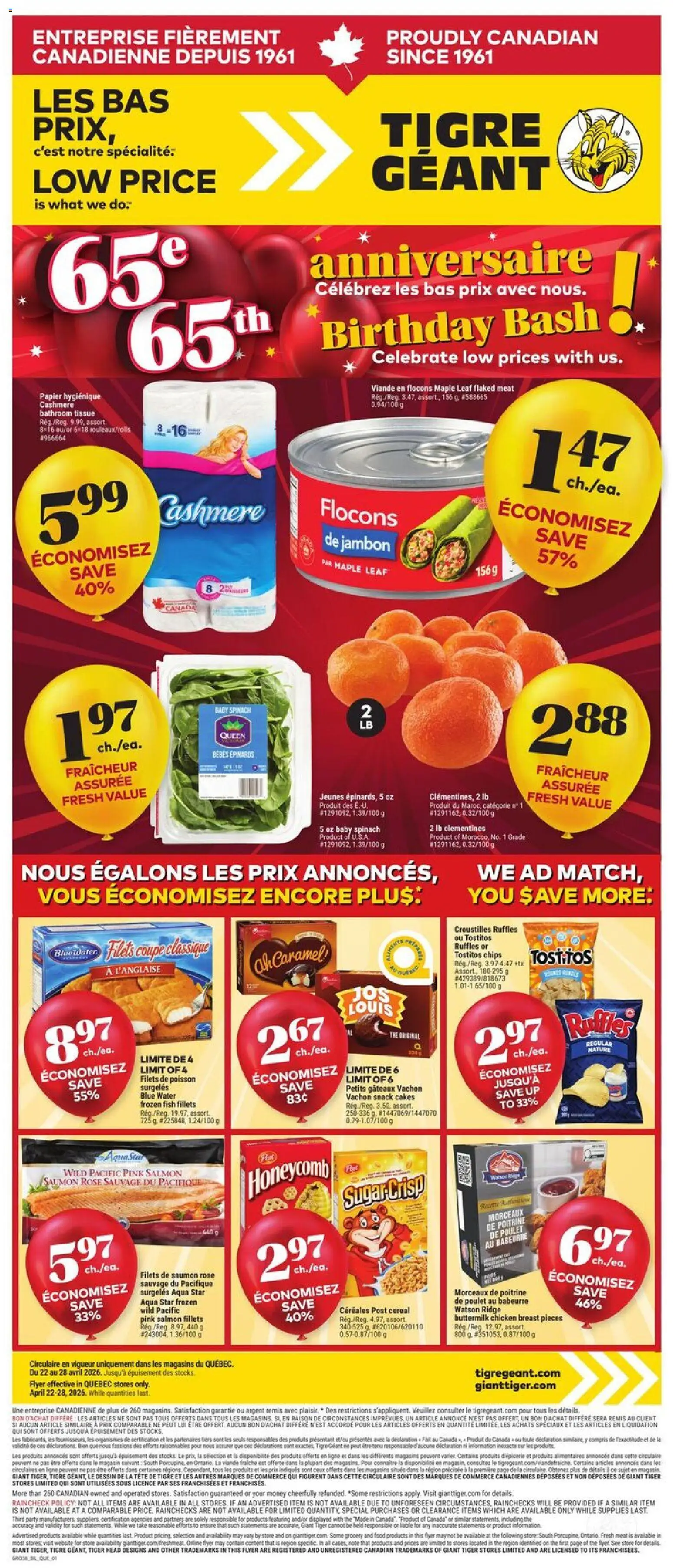 Giant Tiger weekly flyer / circulaire - page 1- valid from Apr 22, 2026