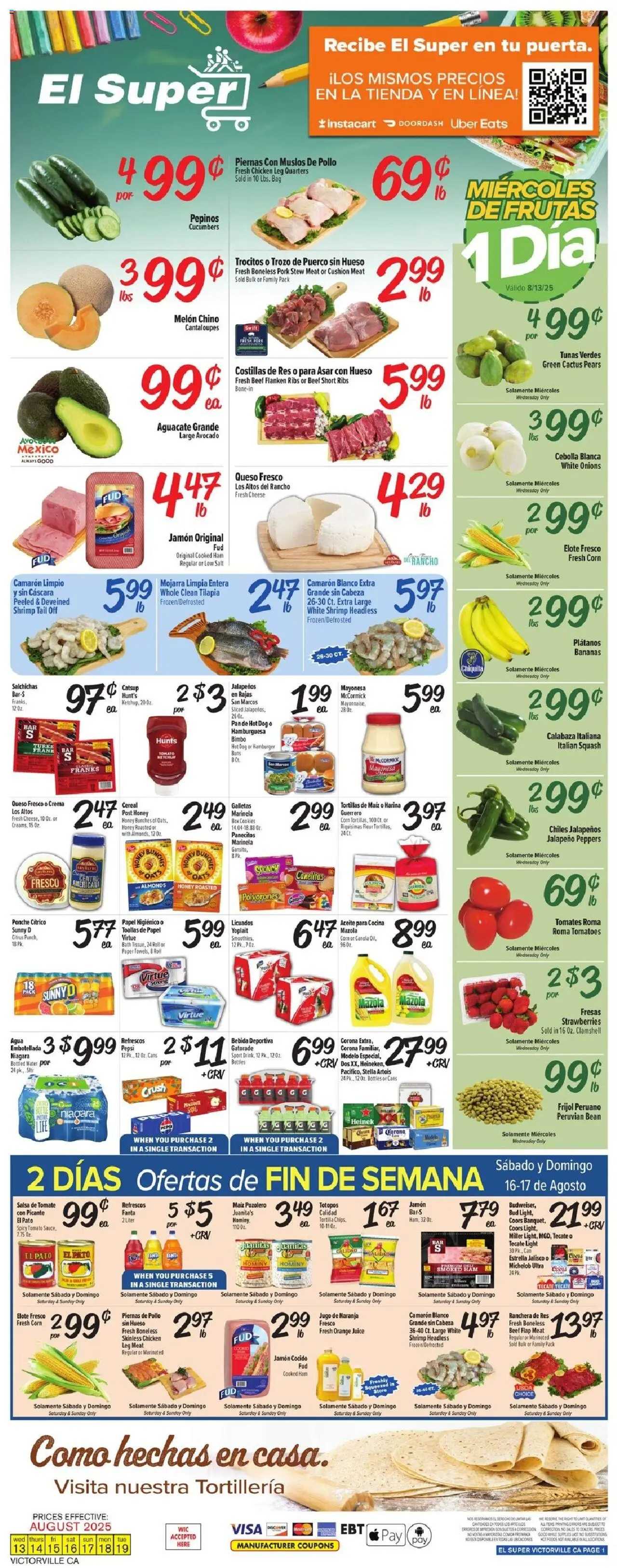 El Super Weekly Ad - CA - page 1- valid from 08/13/2025