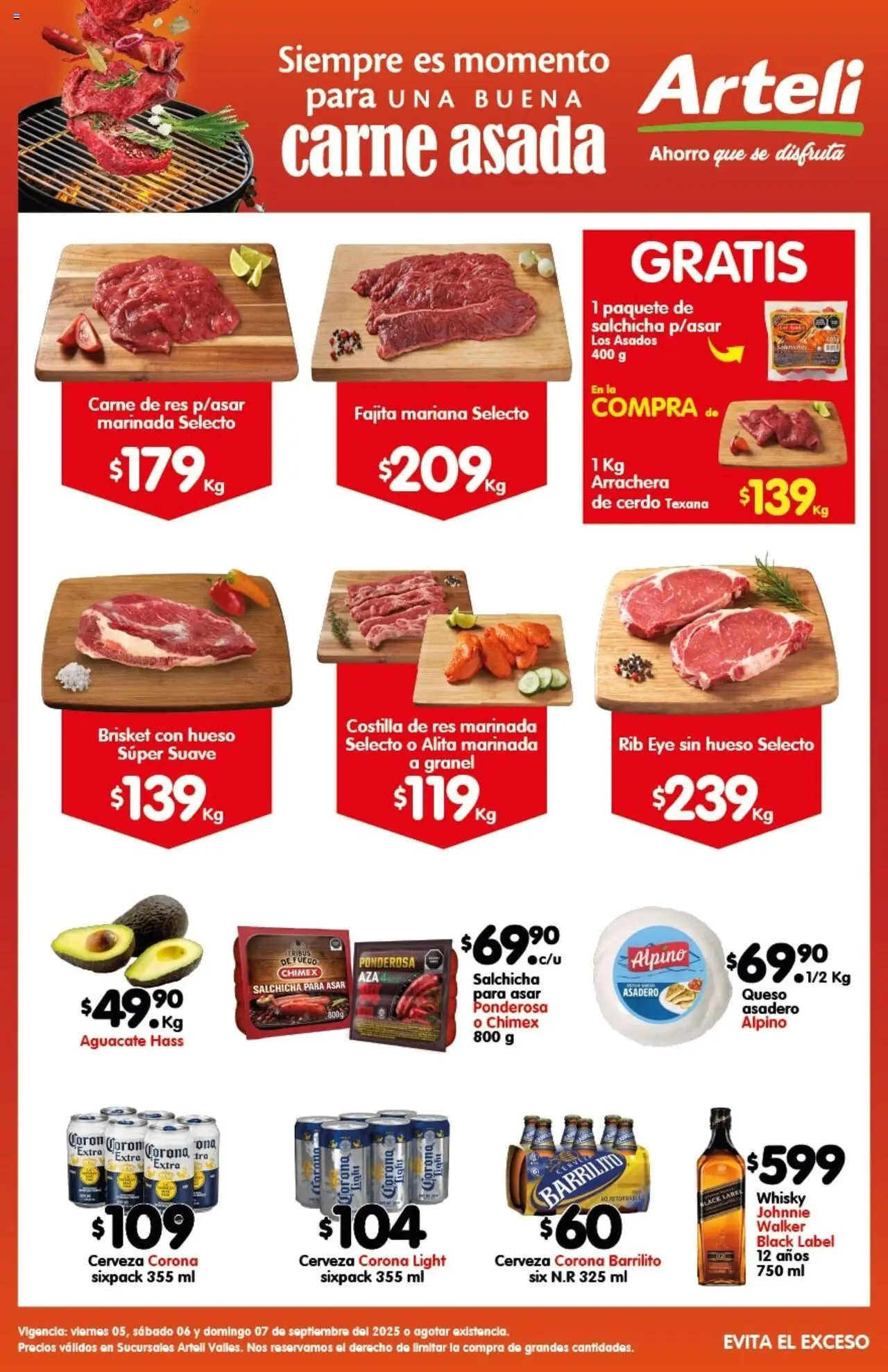 Arteli - Folleto Valles Carnes & Cortes - página 1- válido desde 05/09/2025
