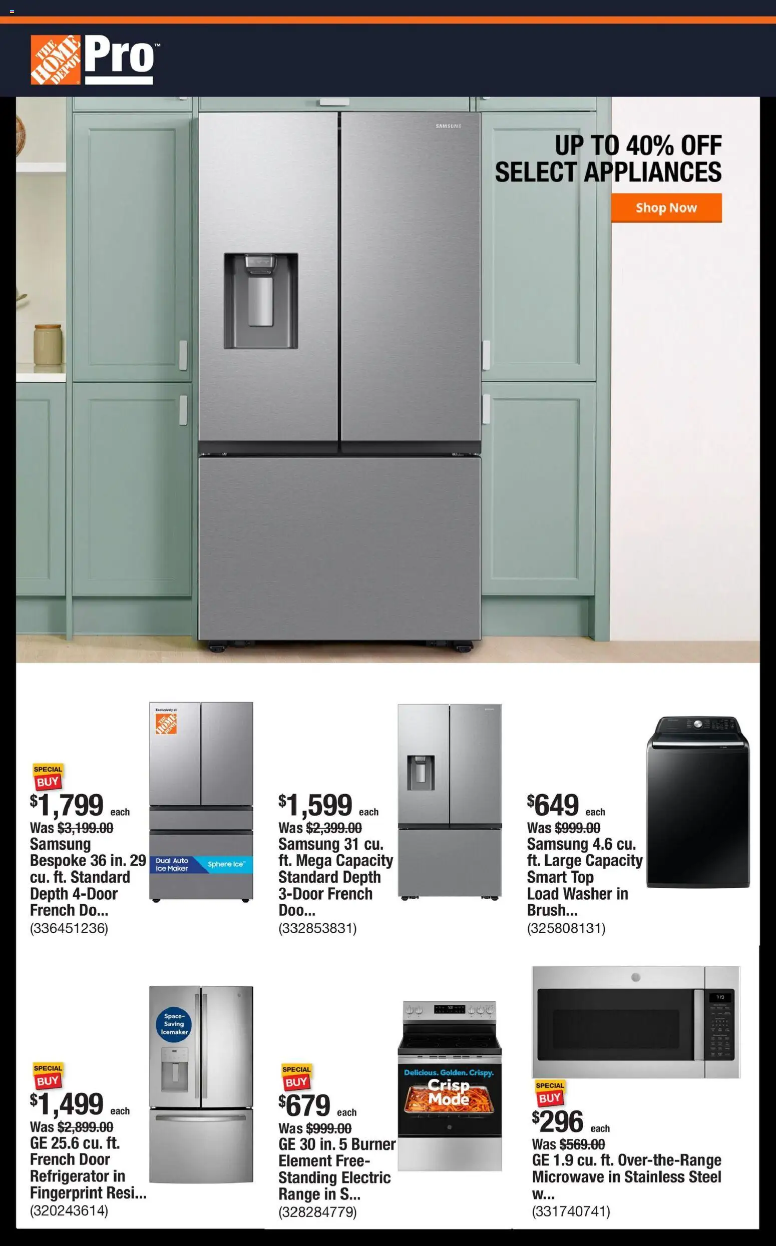 Home Depot Shop Pro Ad - TX - page 1- valid from 12/22/2025