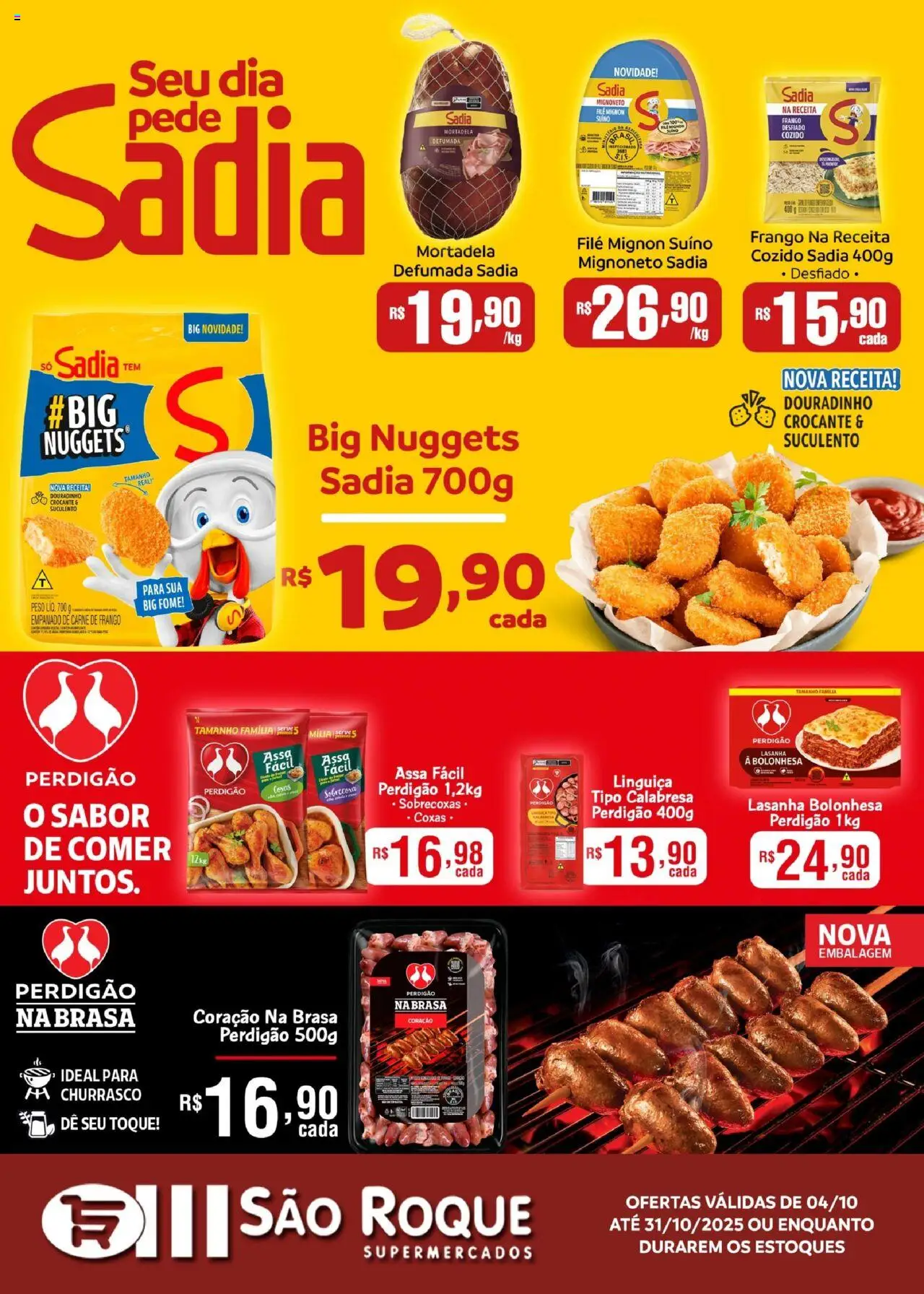 São Roque Supermercados - Ofertas BRF - página 1- válido a partir de 04/10/2025
