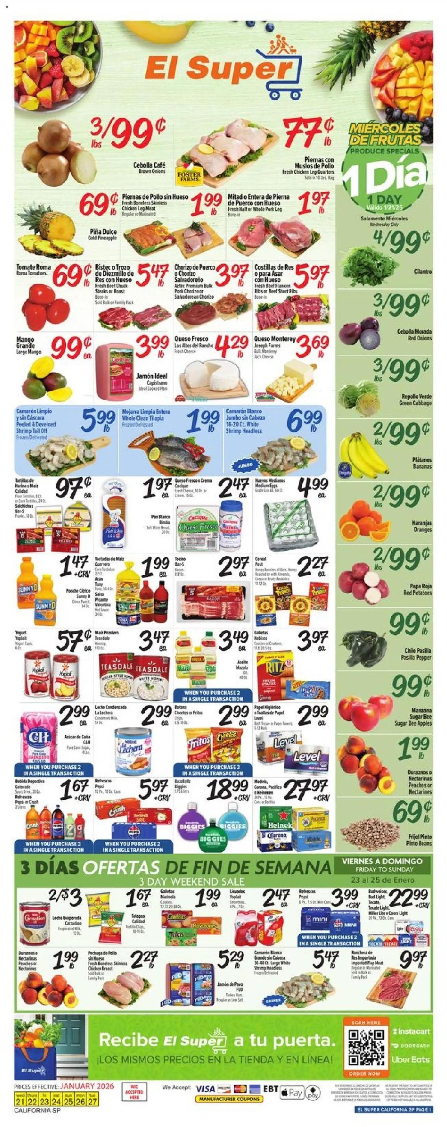 El Super Weekly Ad - page 1- valid from 01/21/2026