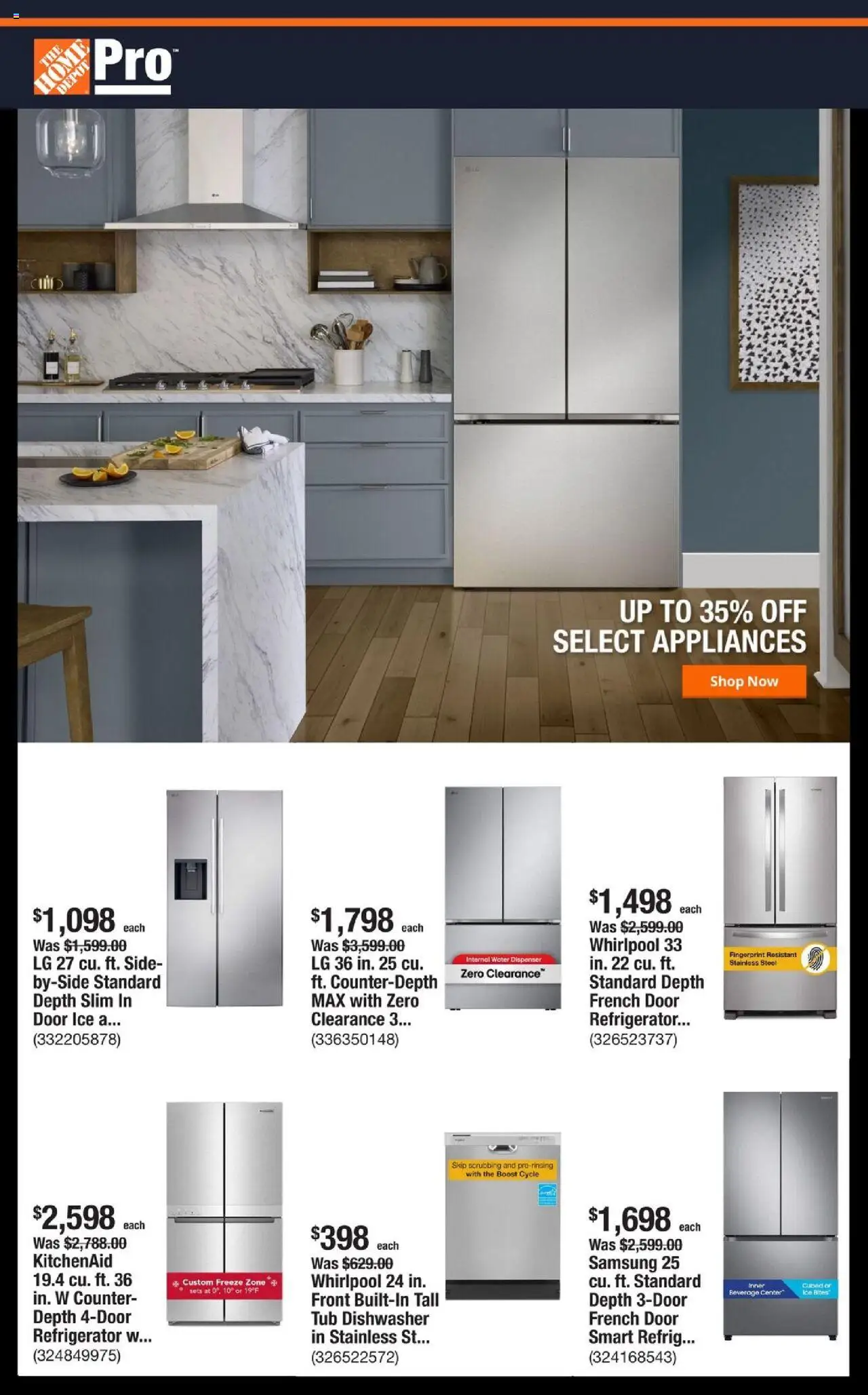 Home Depot Shop Pro Ad  - page 1- valid from 09/01/2025