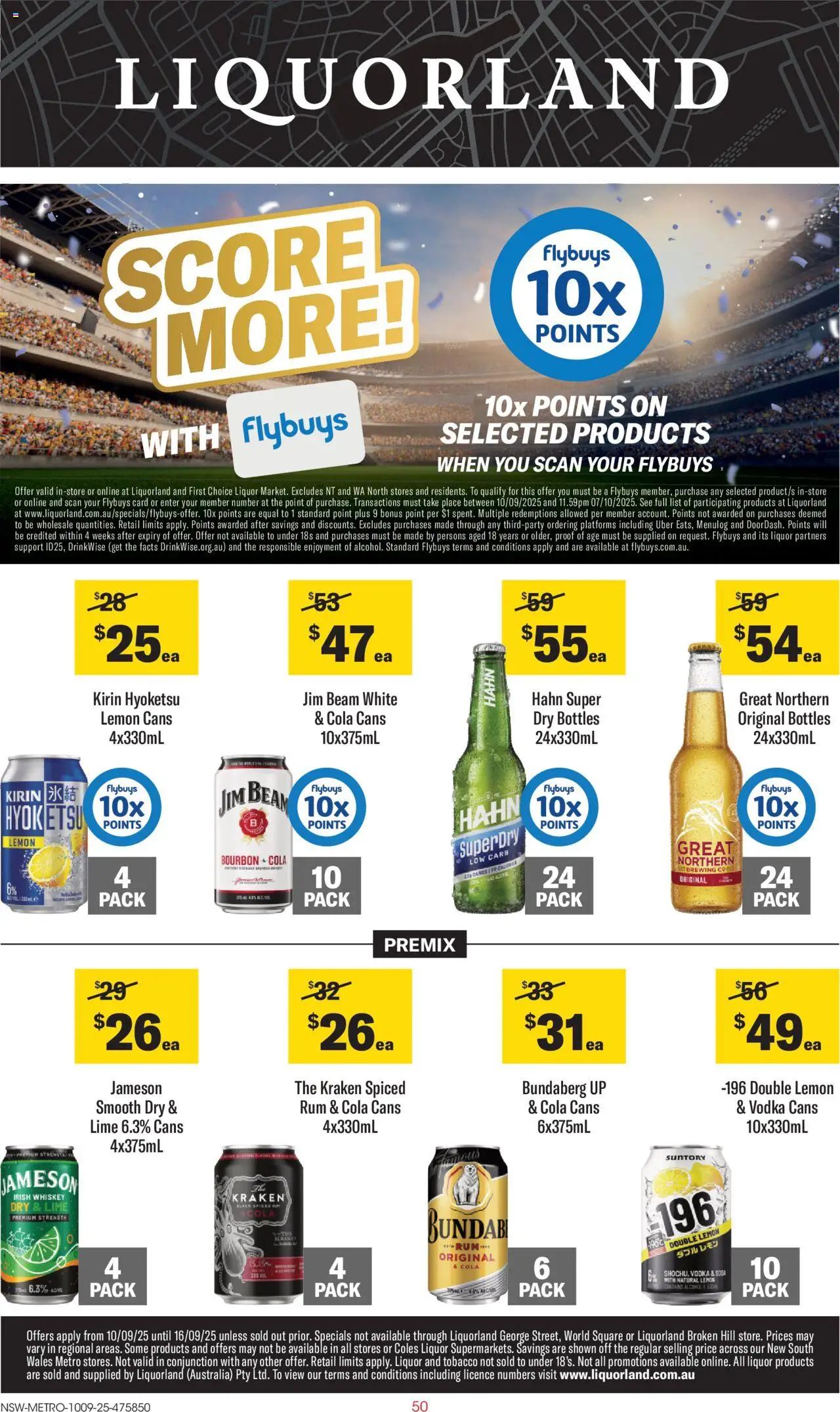 Liquorland Catalogue NSW - page 1- valid from 10/09/2025