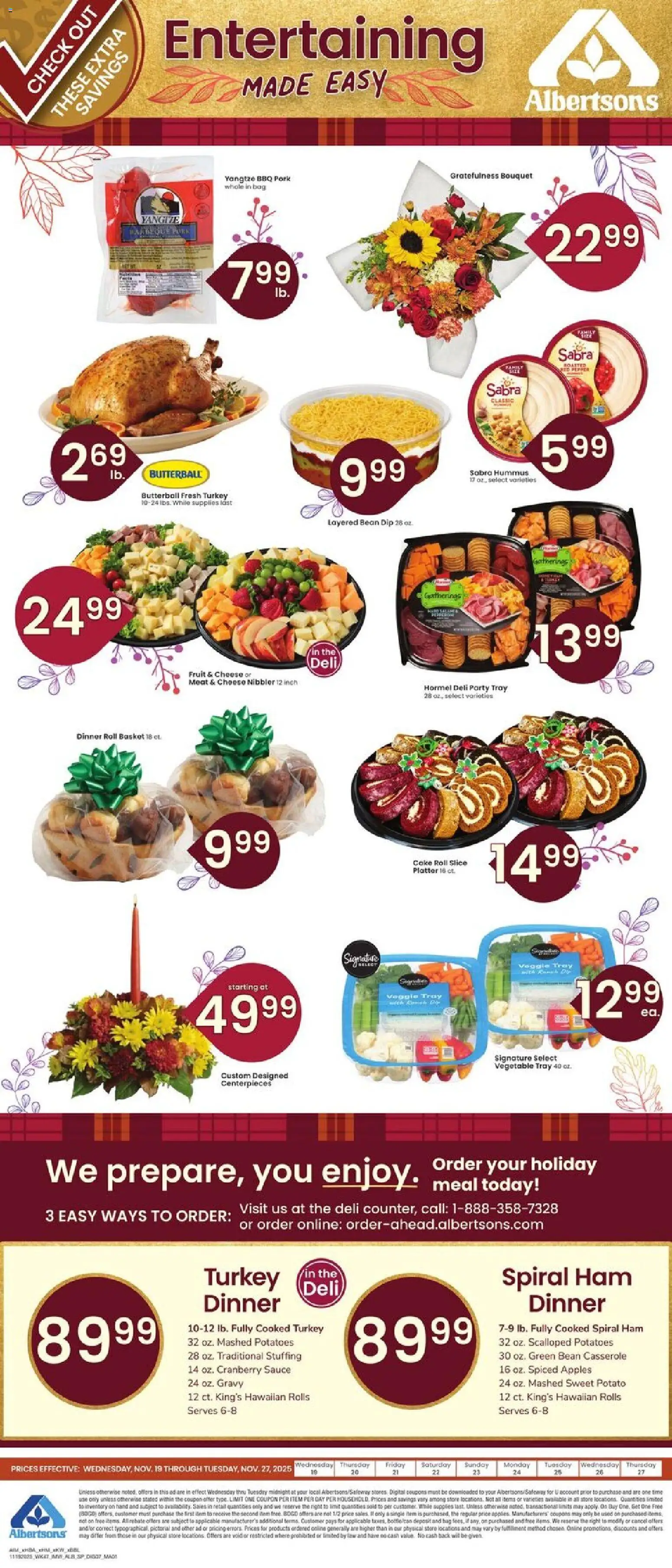 Albertsons Specialty Publication - page 1- valid from 11/19/2025