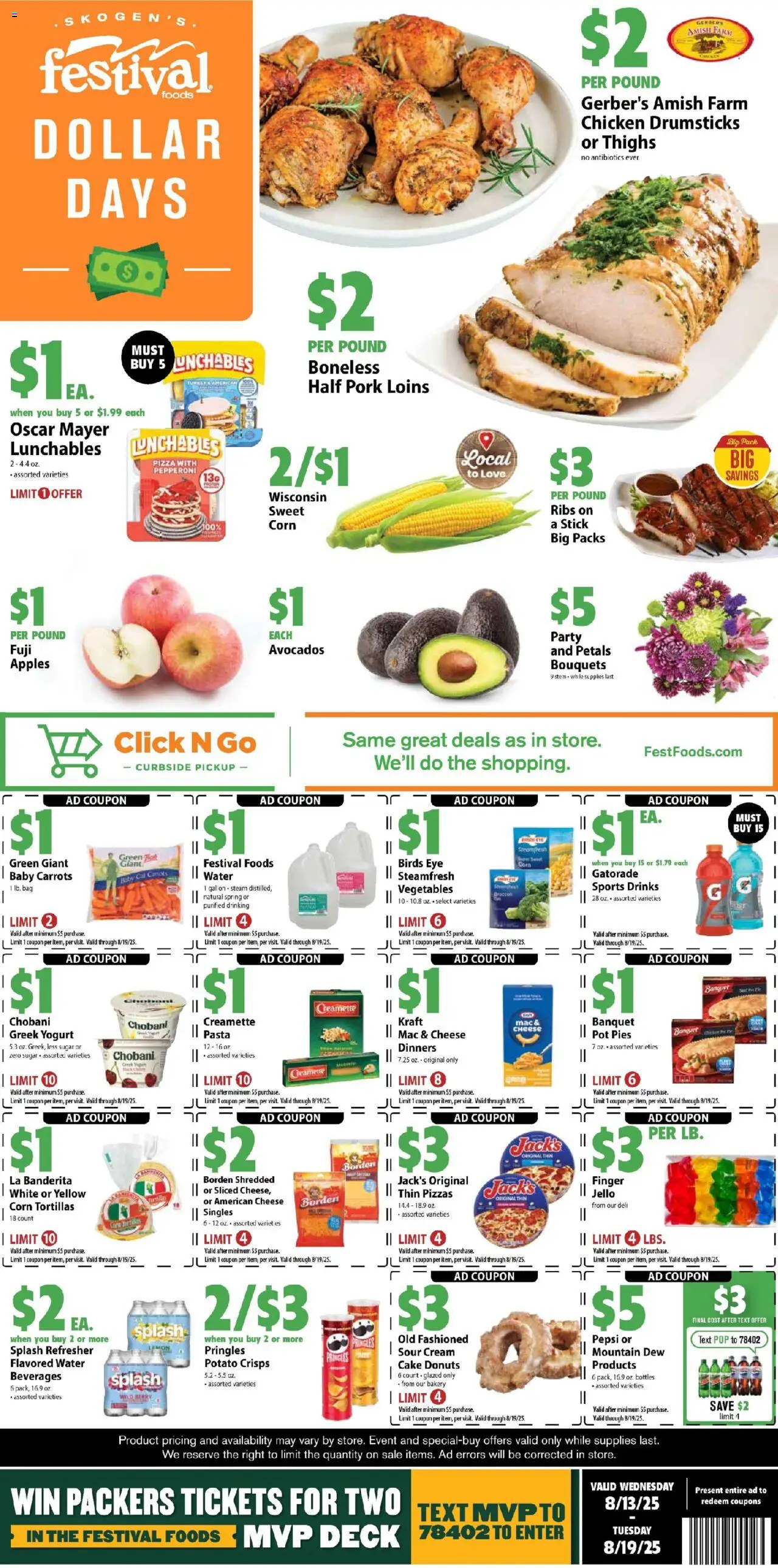 Festival Foods Weekly Ad - page 1- valid from 08/13/2025