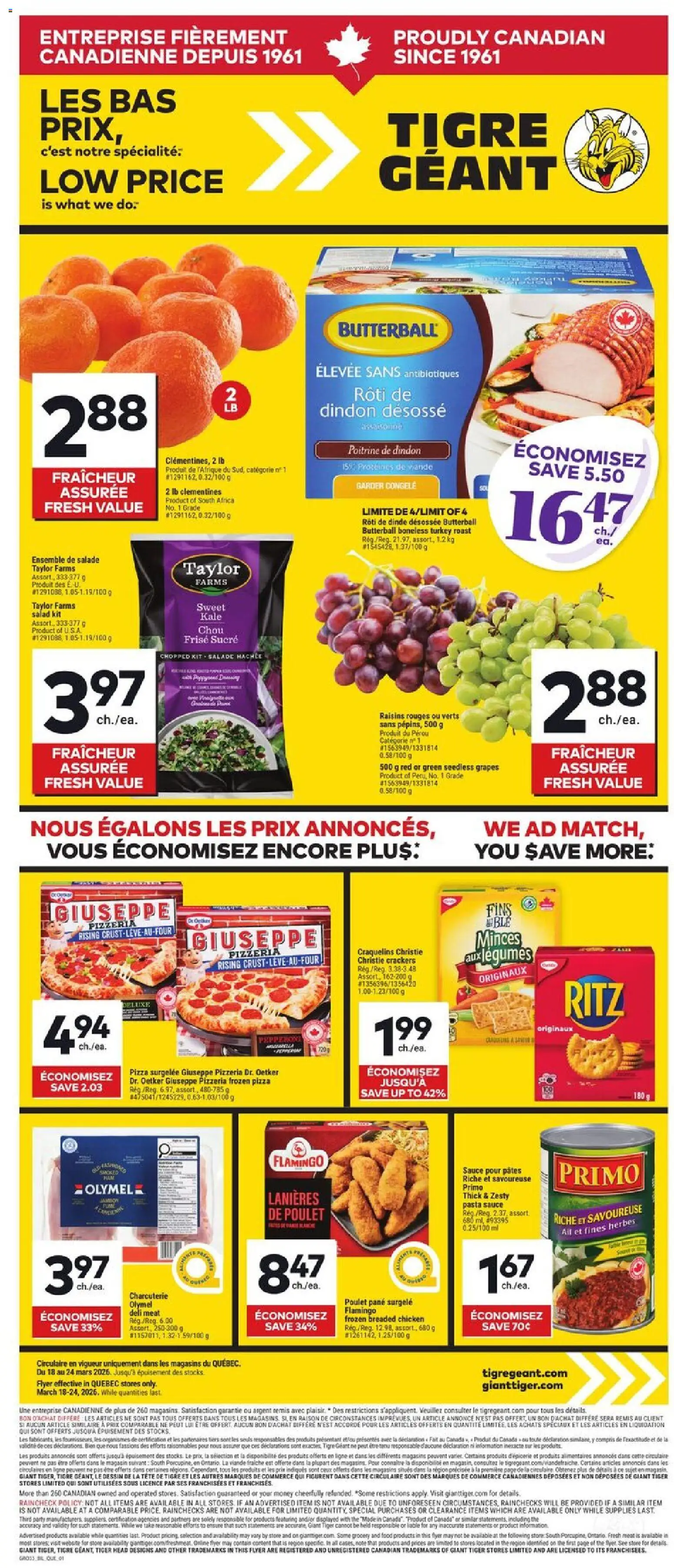 Giant Tiger weekly flyer / circulaire - page 1- valid from Mar 18, 2026