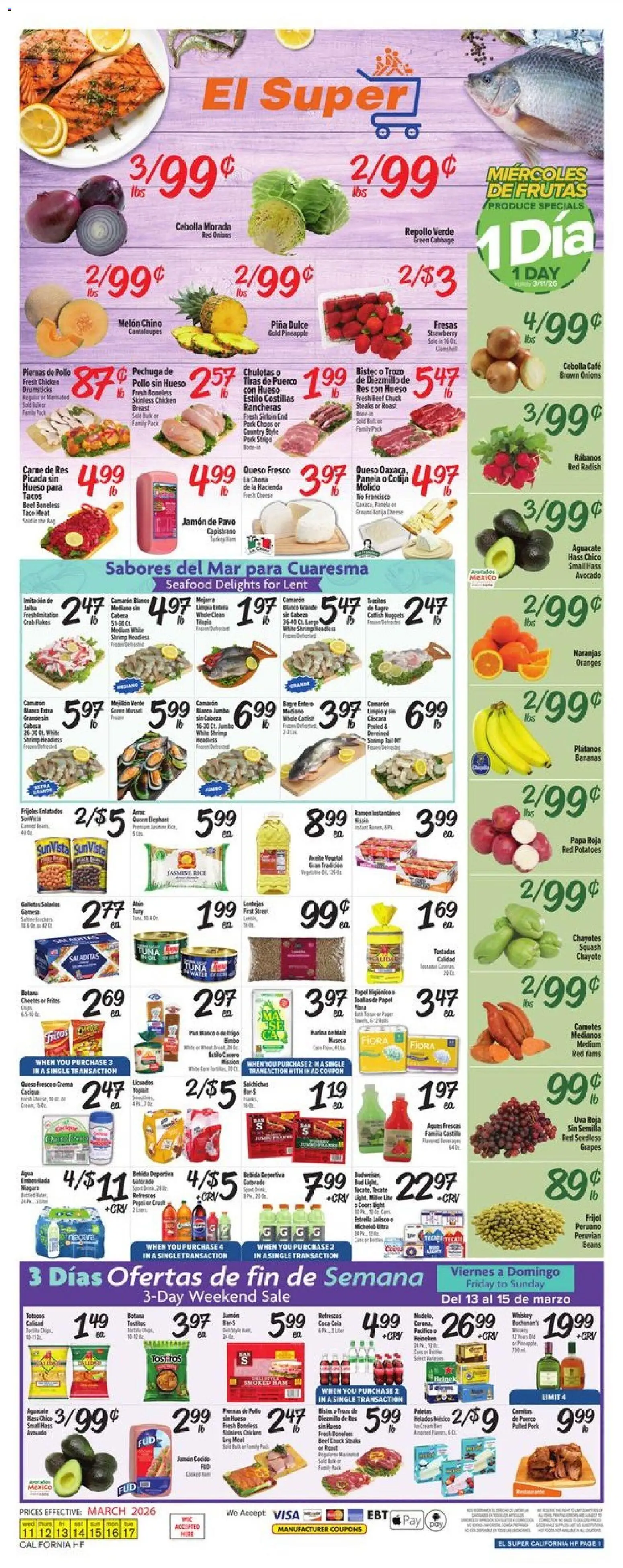 El Super Weekly Ad - page 1- valid from 03/11/2026