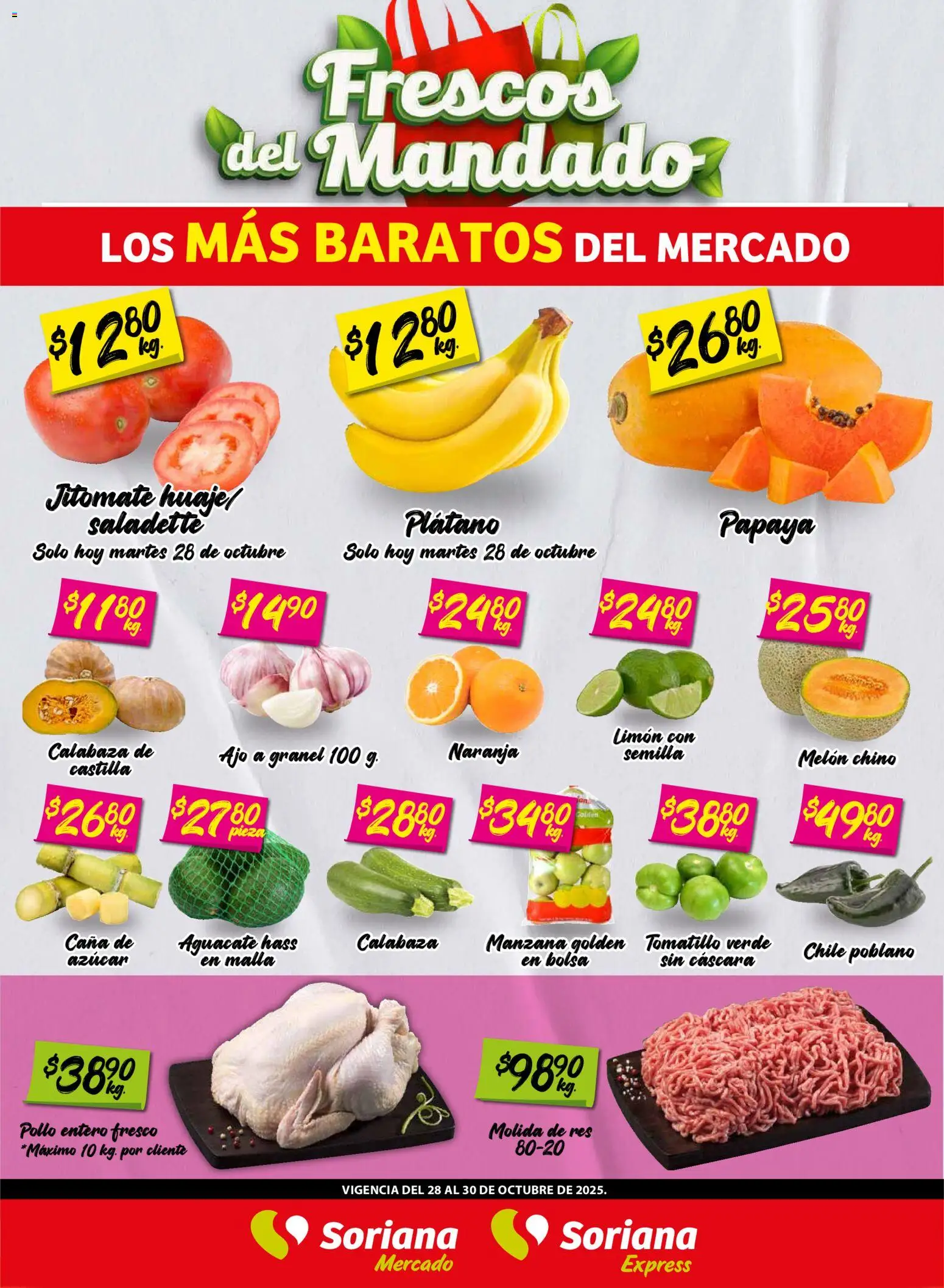 Soriana - Frescos del Mandado Mercado: Coah, Chih y Dur - página 1- válido desde 28/10/2025
