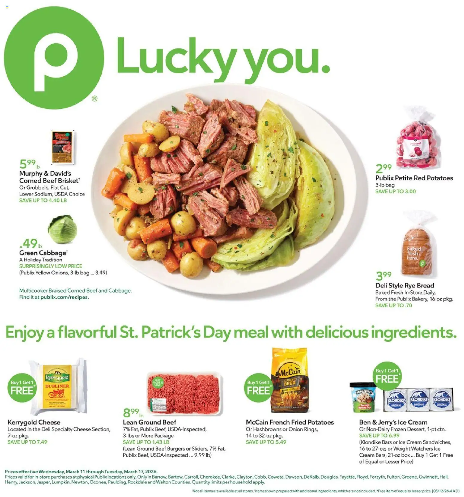 Publix Weekly Ad - page 1- valid from 03/11/2026