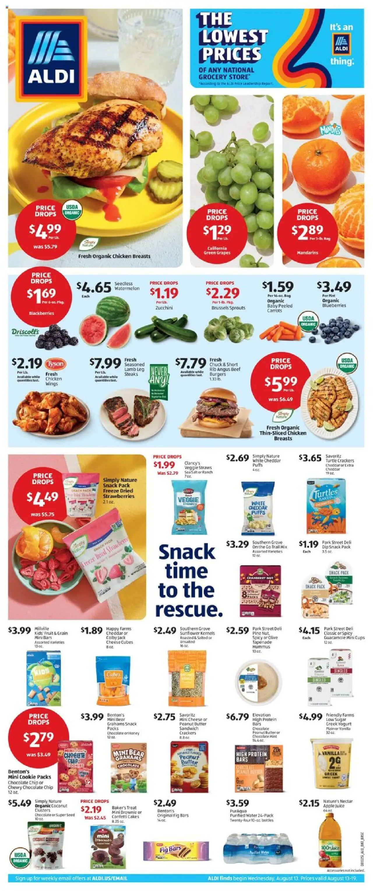 Aldi Weekly Ad - page 1- valid from 08/13/2025
