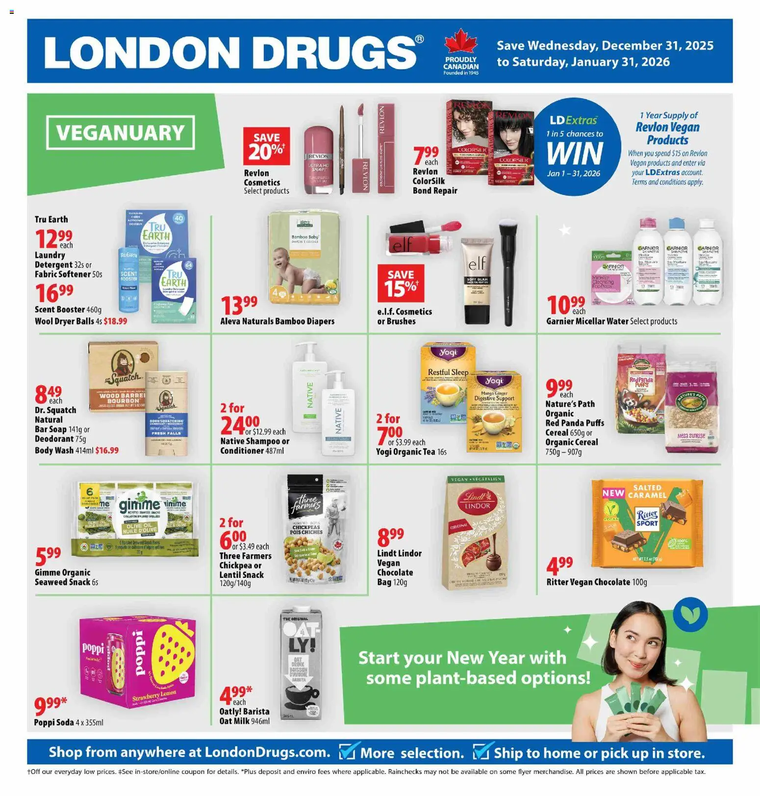 London Drugs - Veganuary Flyer - page 1- valid from Dec 31, 2025