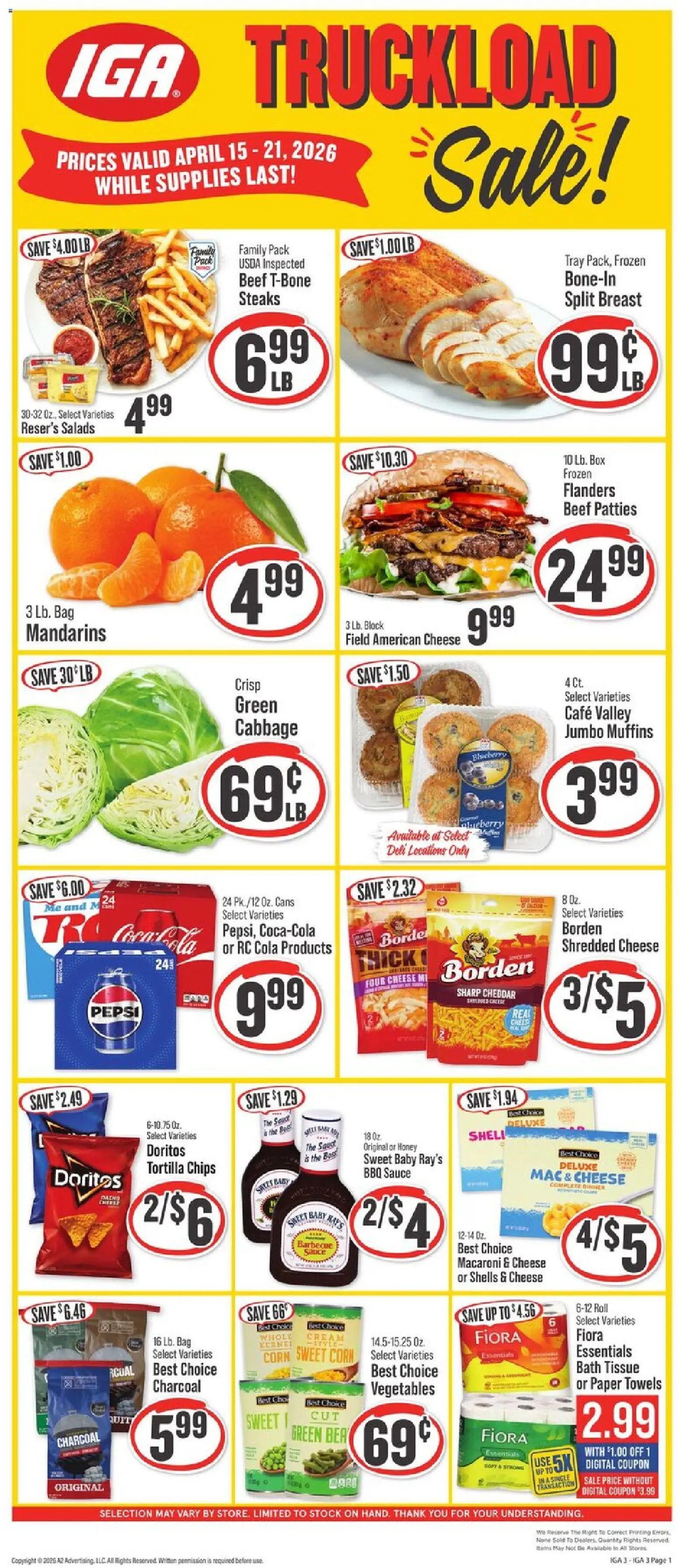 IGA Weekly Ad - page 1- valid from 04/15/2026
