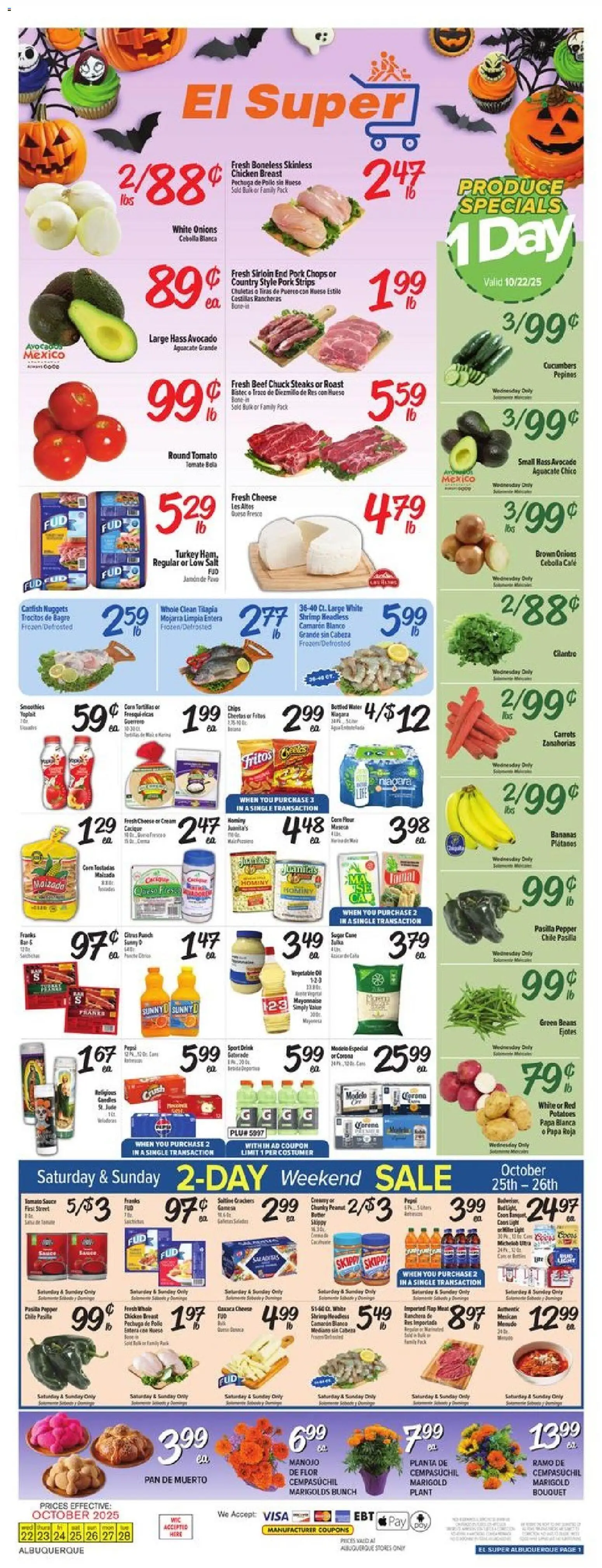 El Super Weekly Ad - page 1- valid from 10/22/2025