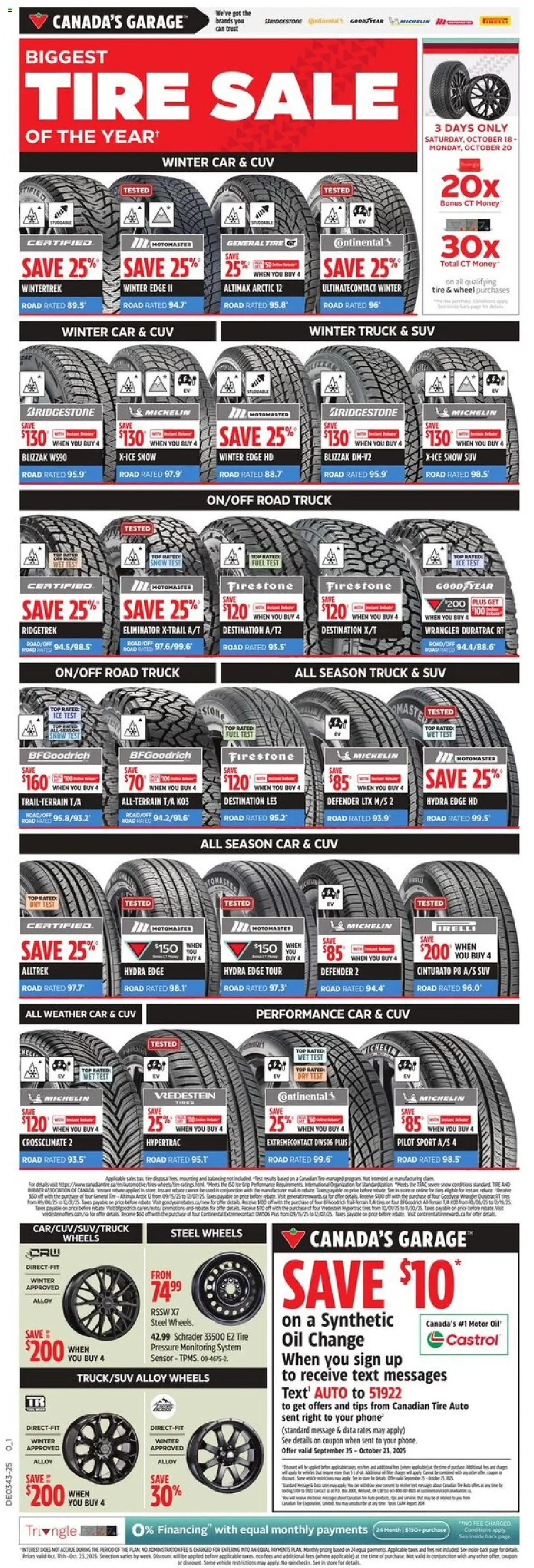 Canadian Tire weekly flyer / circulaire - page 1- valid from Oct 17, 2025