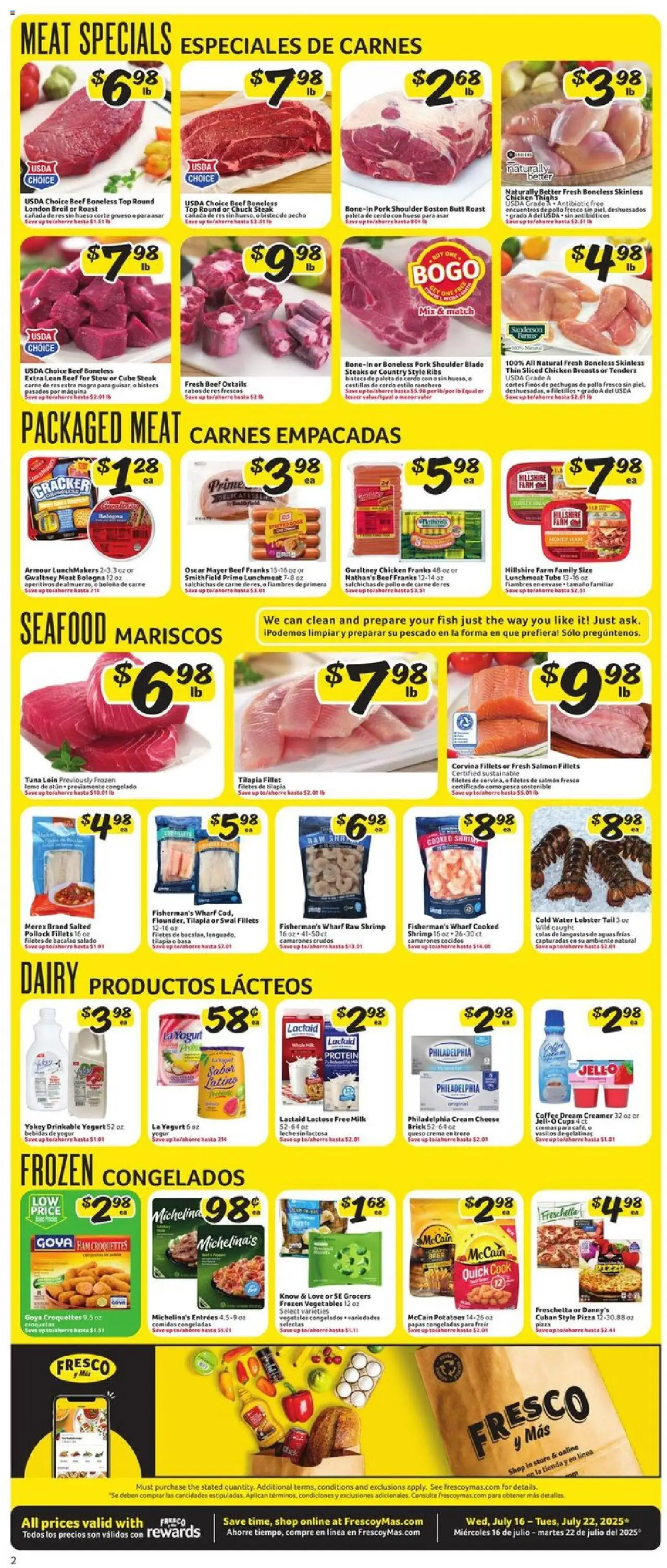 Fresco y Más Weekly Ad - page 2- valid from 07/16/2025