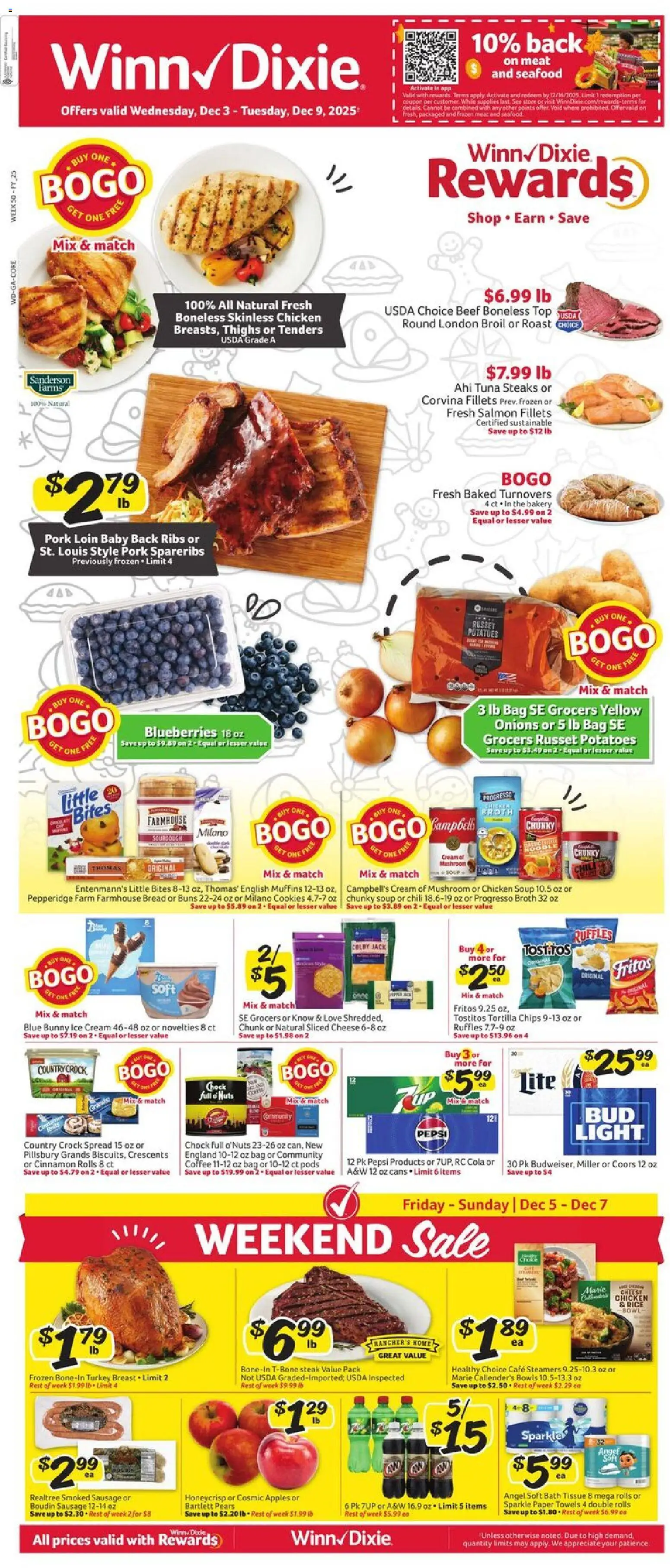 Winn Dixie Weekly Circular - GA - page 1- valid from 12/03/2025