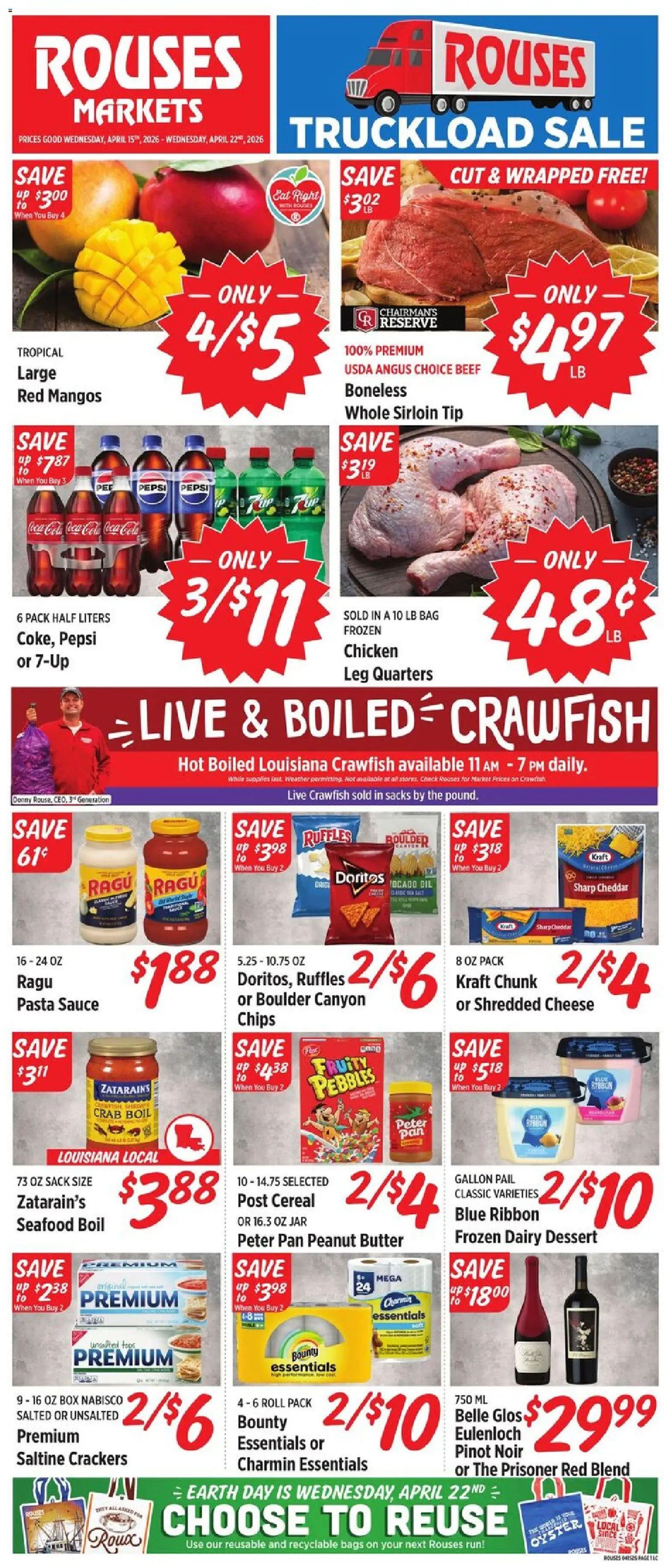 Rouses Weekly Ad - page 1- valid from 04/15/2026