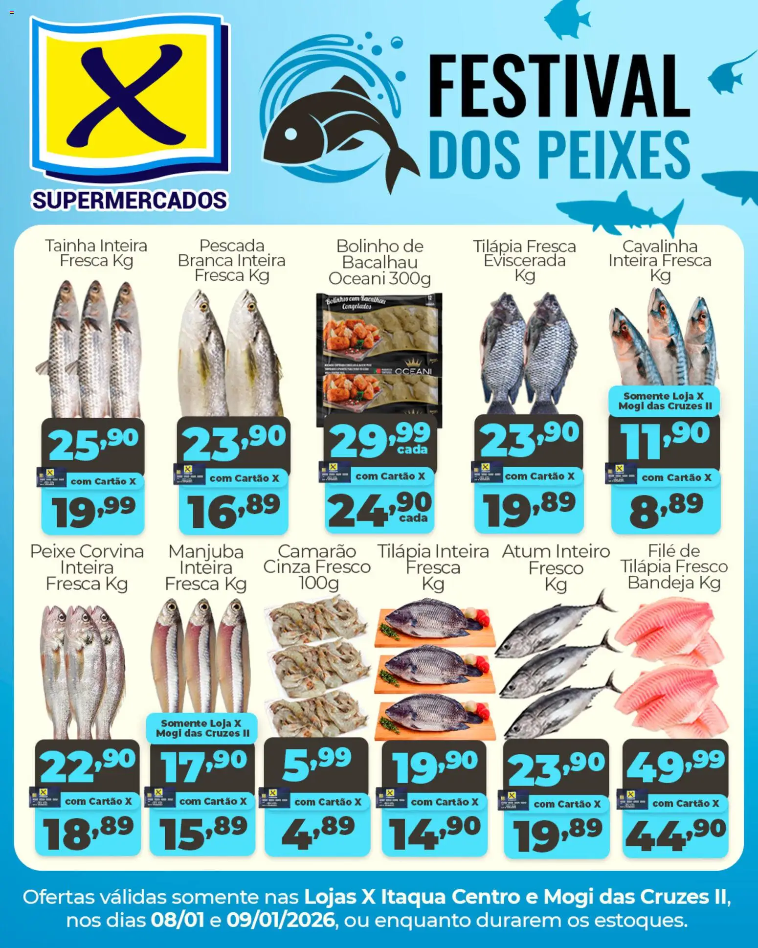 X Supermercados - Ofertas Festival dos Peixes - página 1- válido a partir de 08/01/2026
