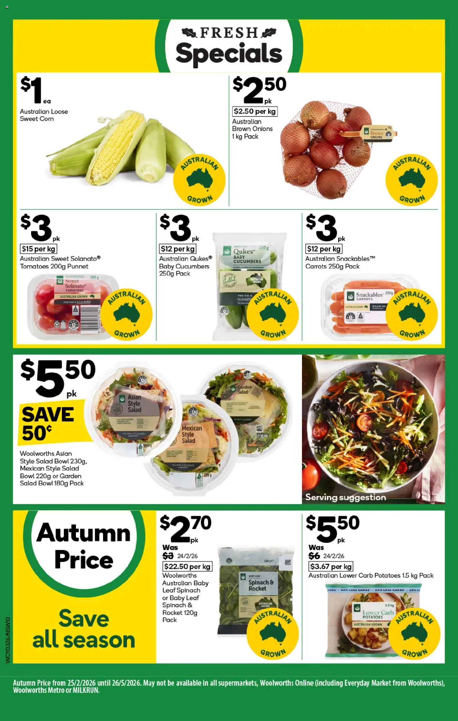 Woolworths catalogue  - page 10- valid from 11/03/2026