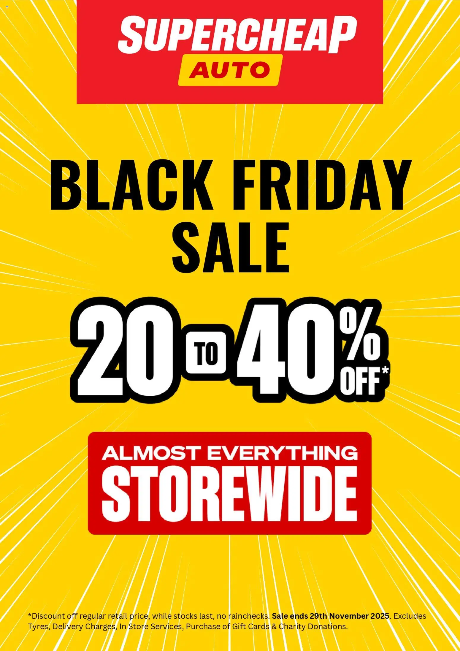 Supercheap Auto Black Friday  - page 1- valid from 27/11/2025