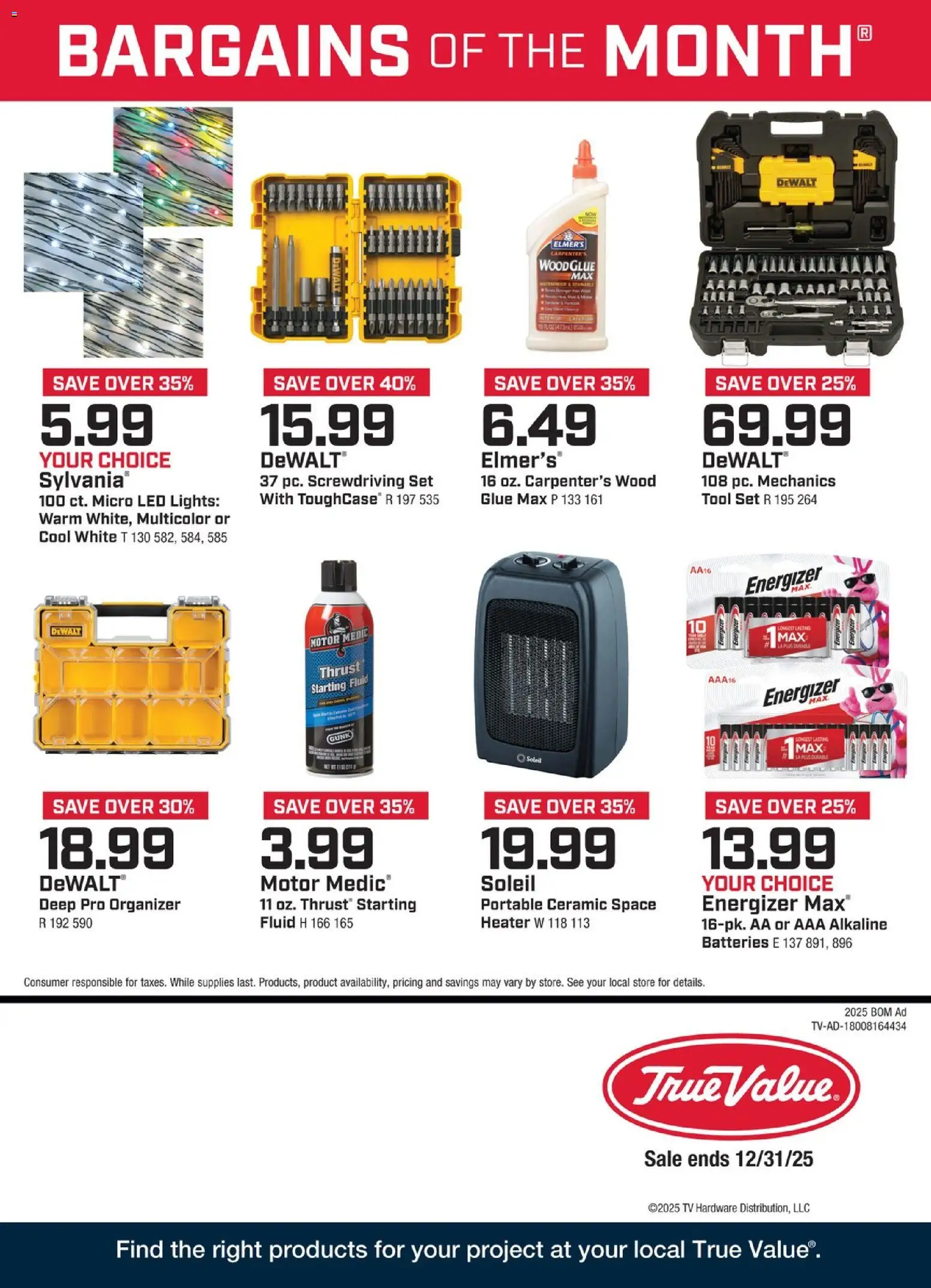 True Value December Bargains of the Month - page 1- valid from 12/01/2025
