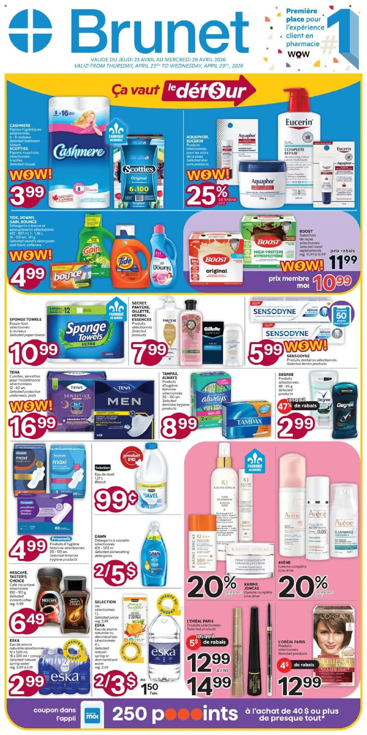 Brunet weekly flyer / circulaire - page 1- valid from Apr 23, 2026