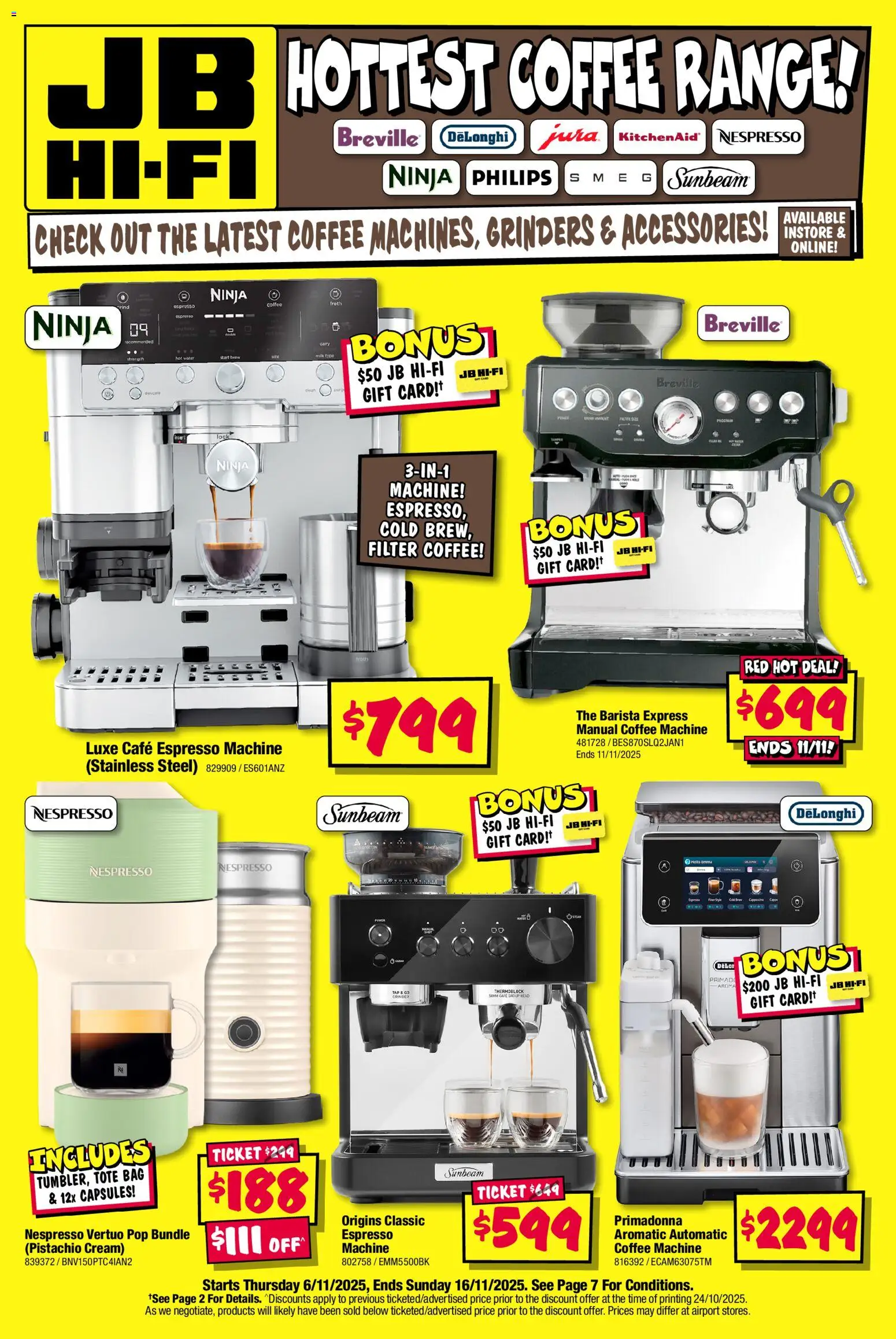 JB Hi-Fi Hottest Coffee Range - page 1- valid from 06/11/2025