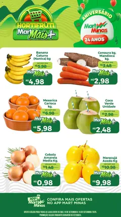 Pré-visualização Mart Minas - Ofertas Hortifruti válida a partir de 10/09/2025