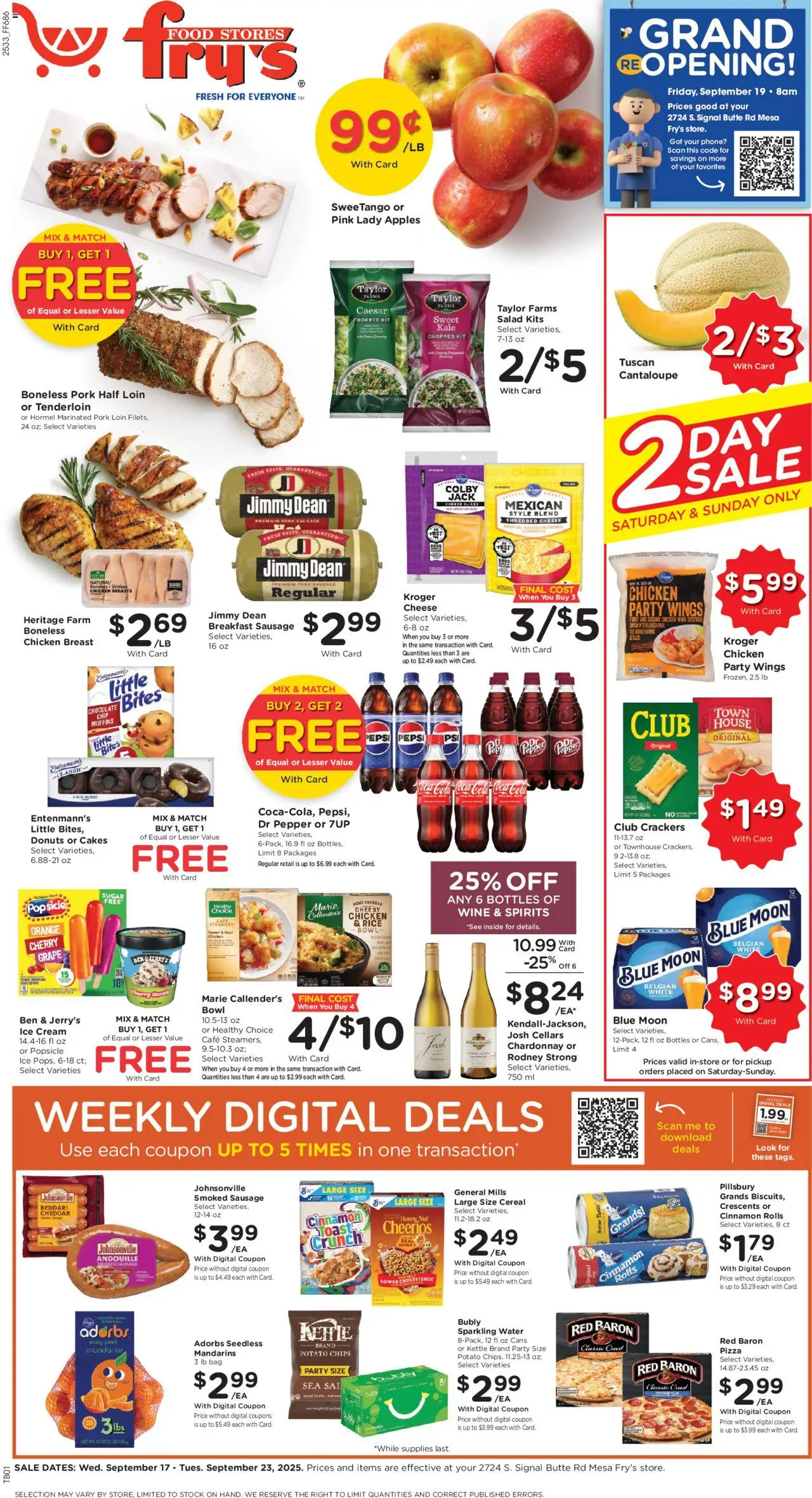 Fry's Food Weekly Ad - page 1- valid from 09/17/2025