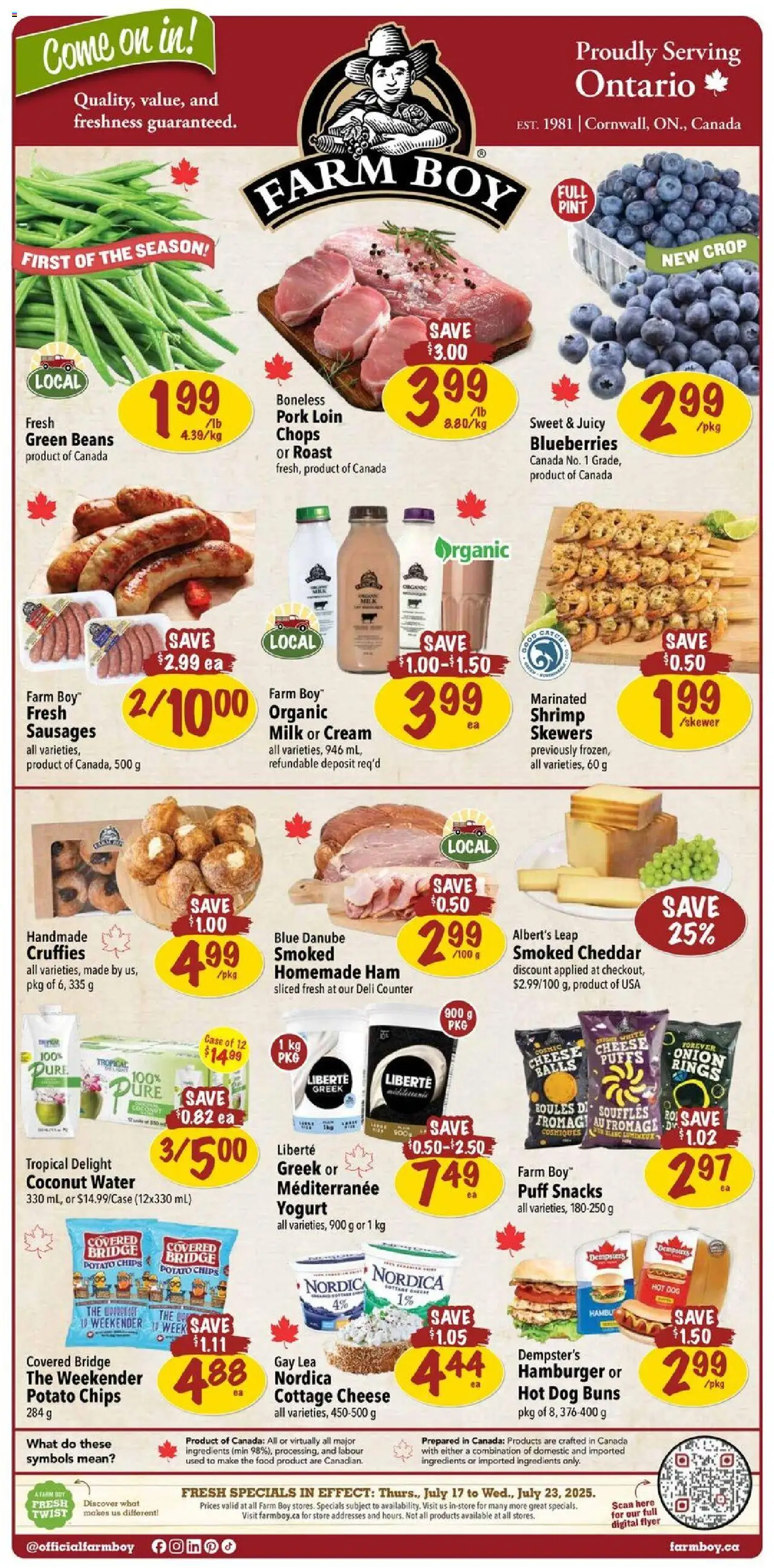 Farm Boy weekly flyer / circulaire - page 1- valid from Jul 17, 2025