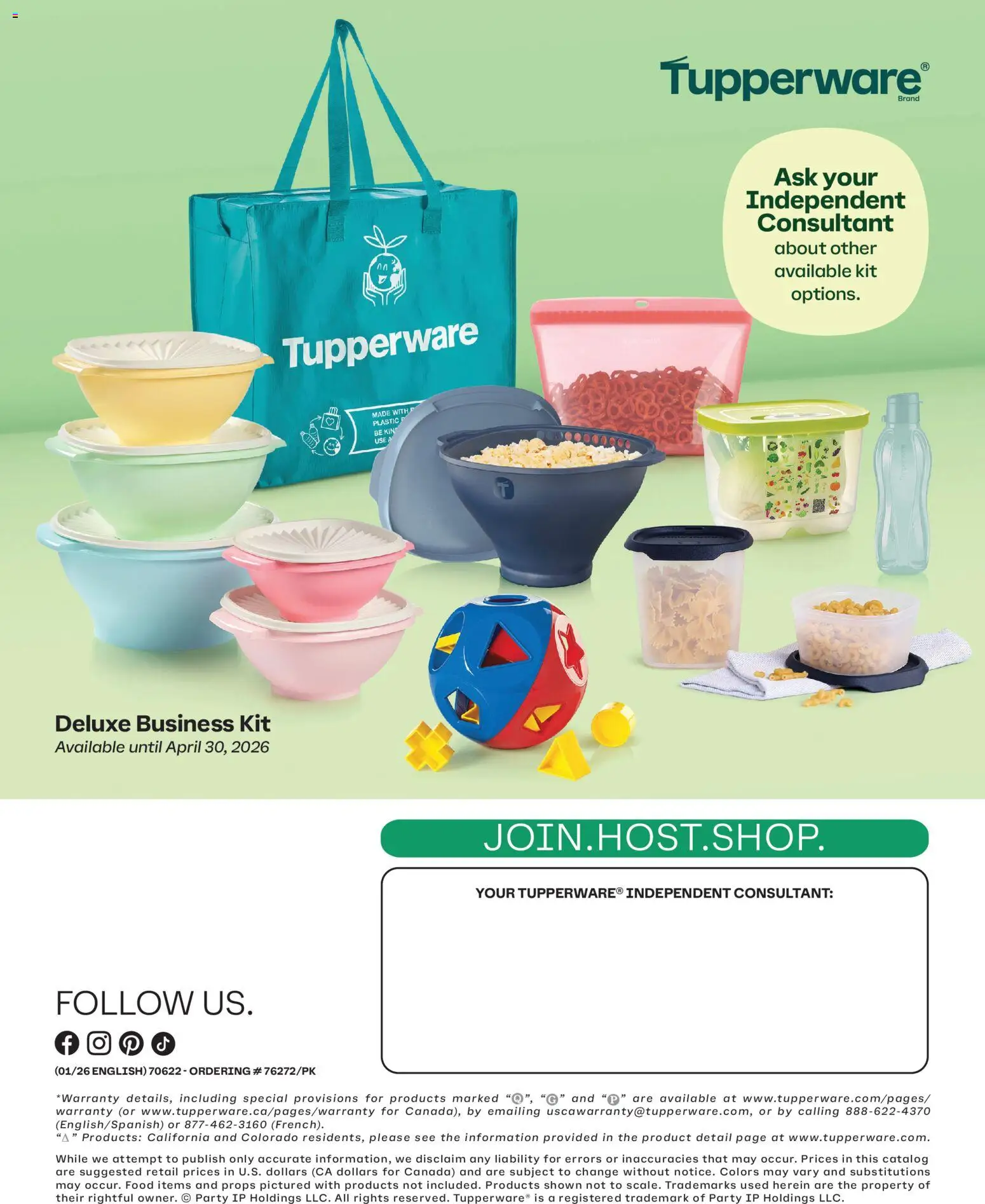 Tupperware flyer - page 20- valid from Jan 1, 2026