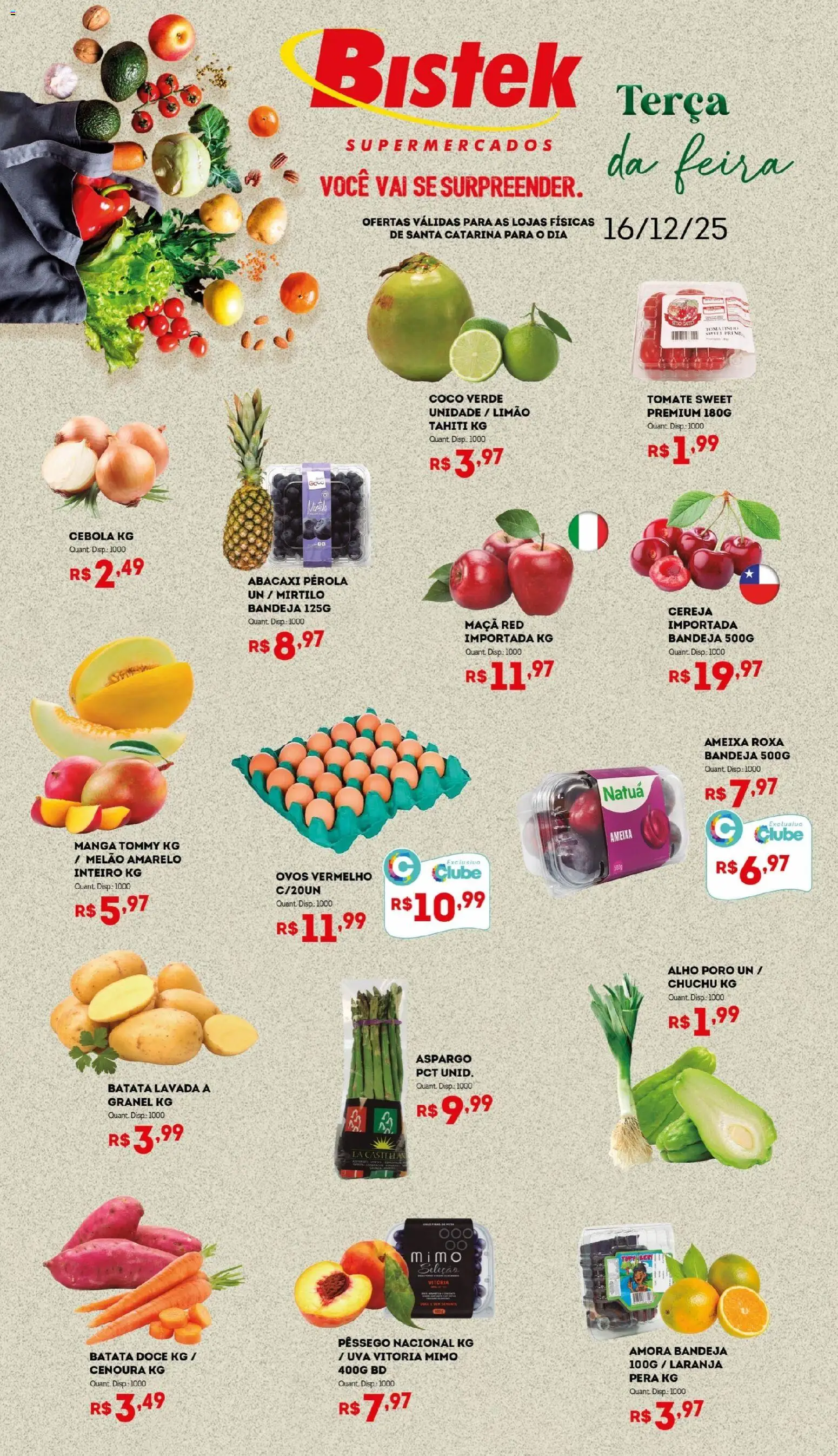 Bistek Supermercados - Ofertas Hortifruti - página 1- válido a partir de 16/12/2025
