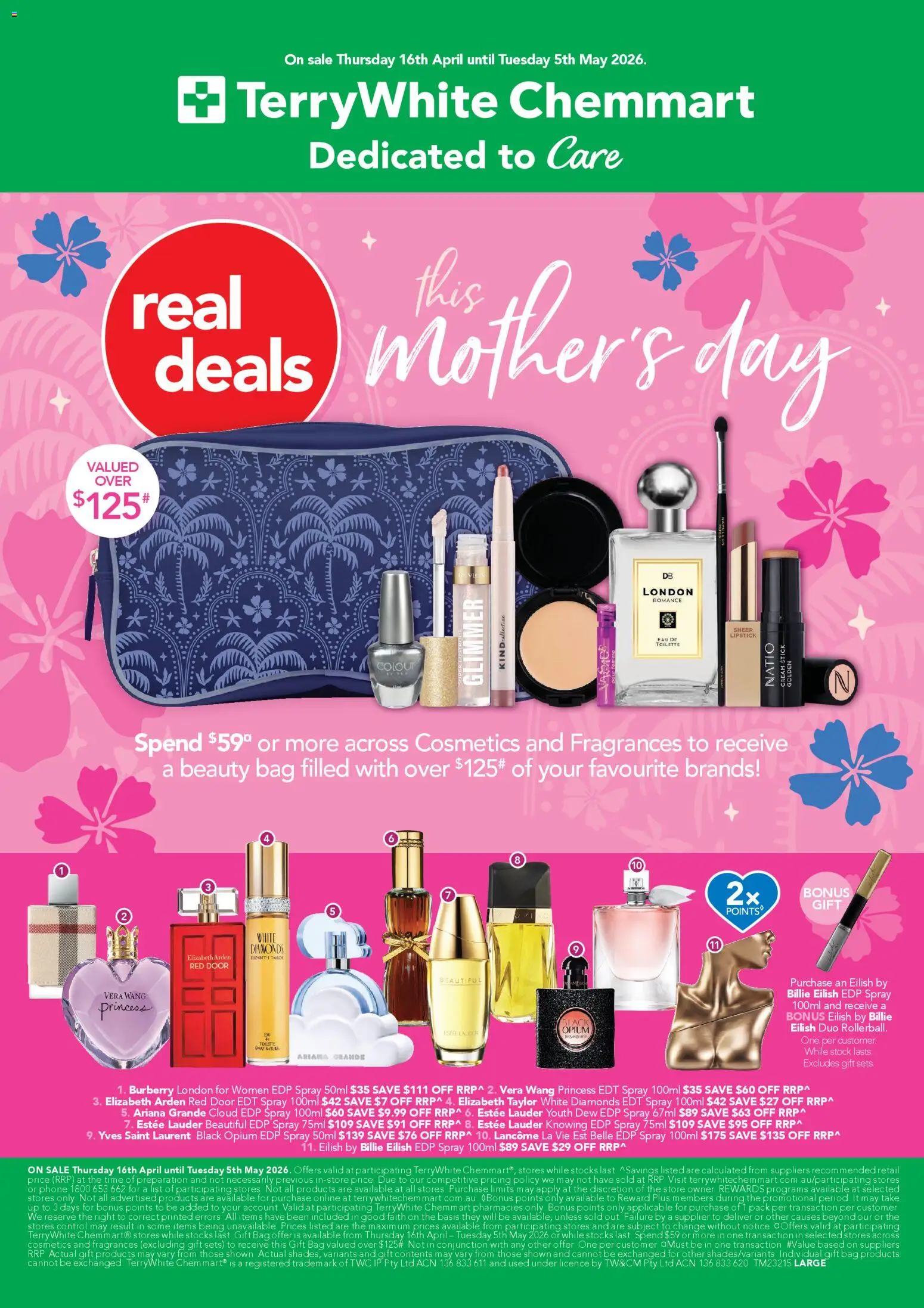 Terry White catalogue  - page 1- valid from 16/04/2026