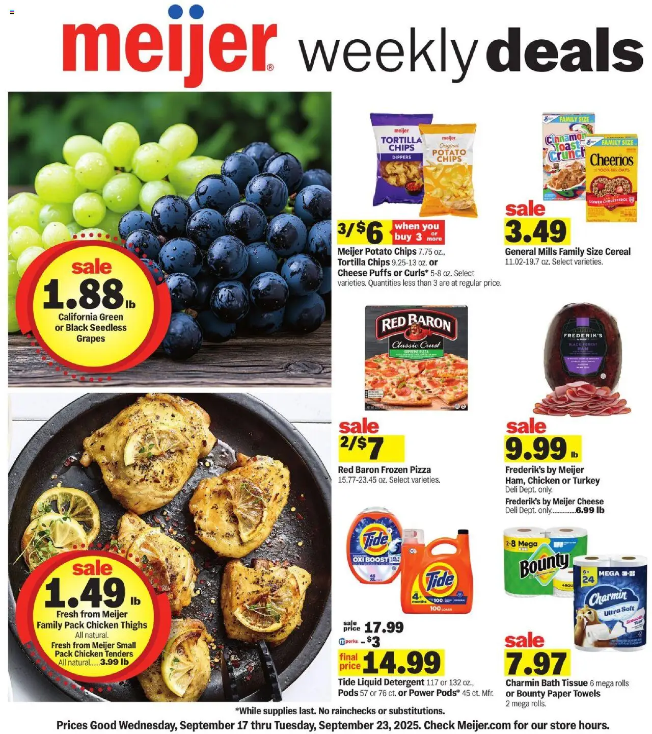 Meijer Weekly Ad - page 1- valid from 09/17/2025
