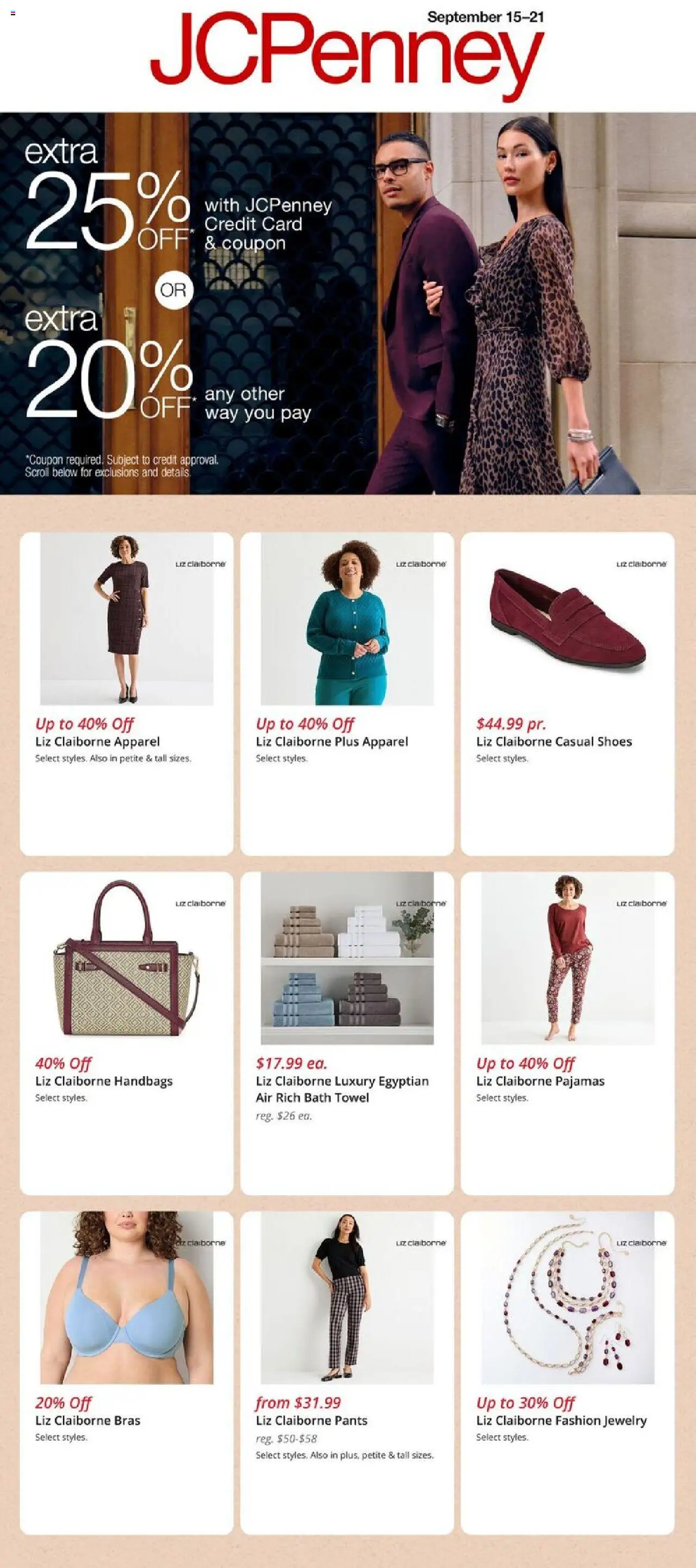JCPenney Weekly Ad - page 1- valid from 09/15/2025